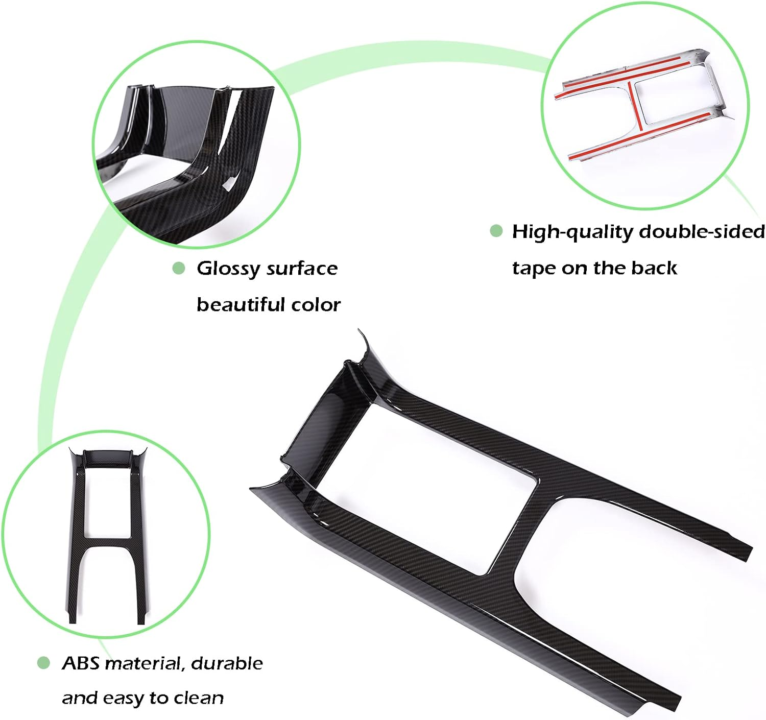 LLKUANG Carbon Fiber Style ABS Inner Center Console Gear Shift Frame Trim for Land Rover Discovery Sport 2015-2019 image number 5