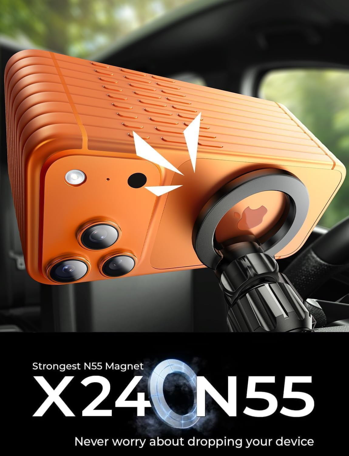 LISEN for Magsafe Car Mount [24 Strong Magnets] Magnetic Phone Holder Car Magsafe Phone Holder Mount [360&deg;Rotation Car Phone Mount] Car Accessories for Iphone 17 Pro Max 16 15, Pixel 10 Pro XL image number 3