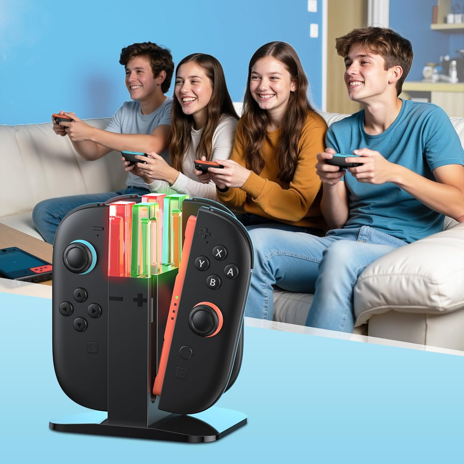 KINWIN Charging Dock for Nintendo Switch 2 (2025) Joy-Con Controllers, NS2 Joycons Charging Station with Lamppost LED Indication, Magnetic Charger Stand with a USB Type-C Charging Cable image number 5