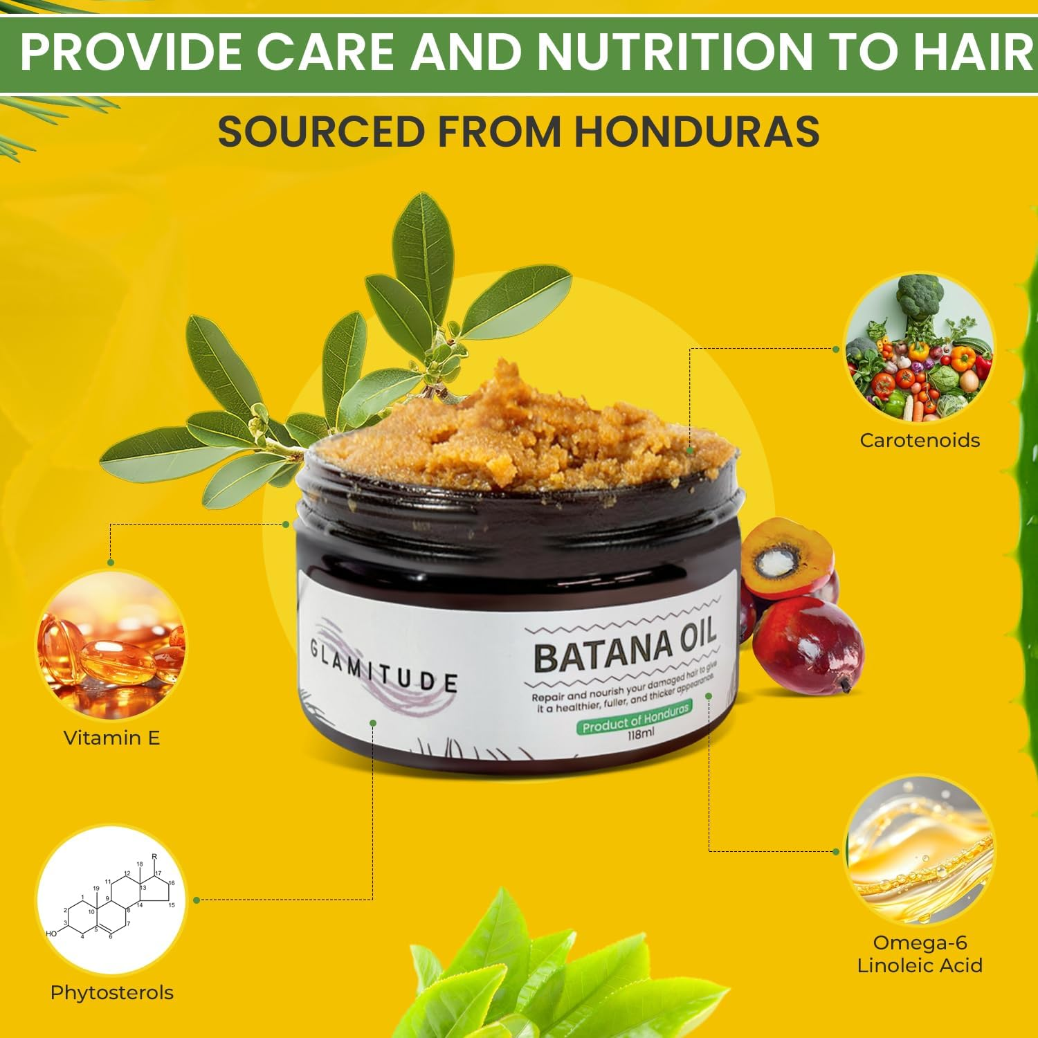 Batana Oil Hair Growth Oil &ndash; Pure & Natural Batana Wild Harvested | Unrefined Batana from Honduras | Nourishing Hair & Scalp Treatment | Moisturizing Body Serum | 118Ml image number 4