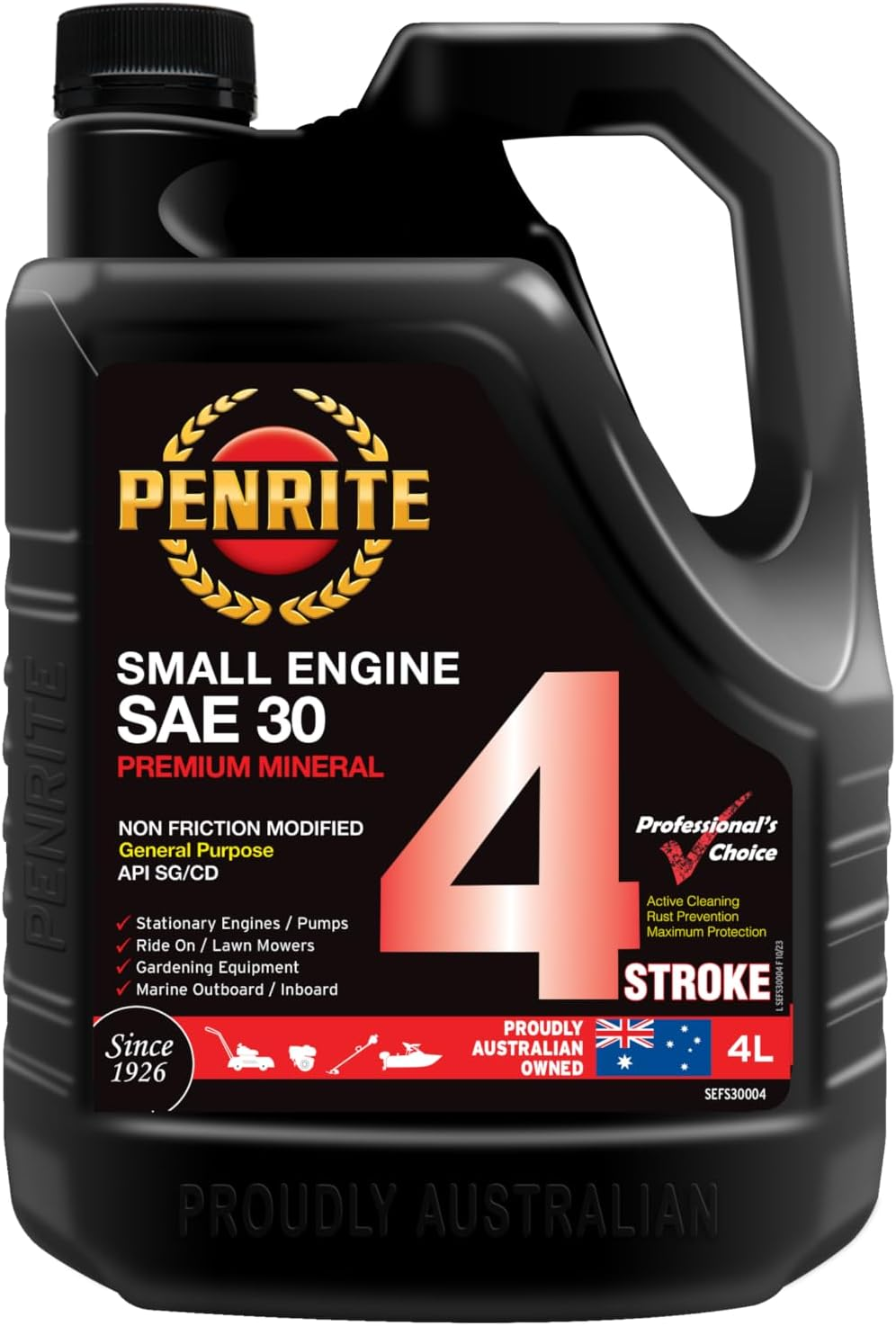 Penrite Small Engine 4 Stroke Oil SAE 30 4L - SEFS30004
