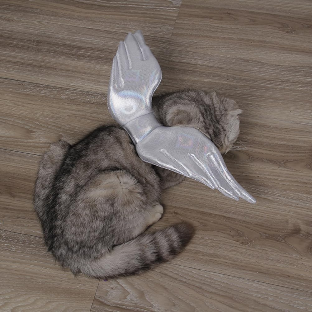 Puppy Accessories for Dogs Dog Wings Costume Cat Wings and Cat with Wings Carnival Party (White, S) image number 2