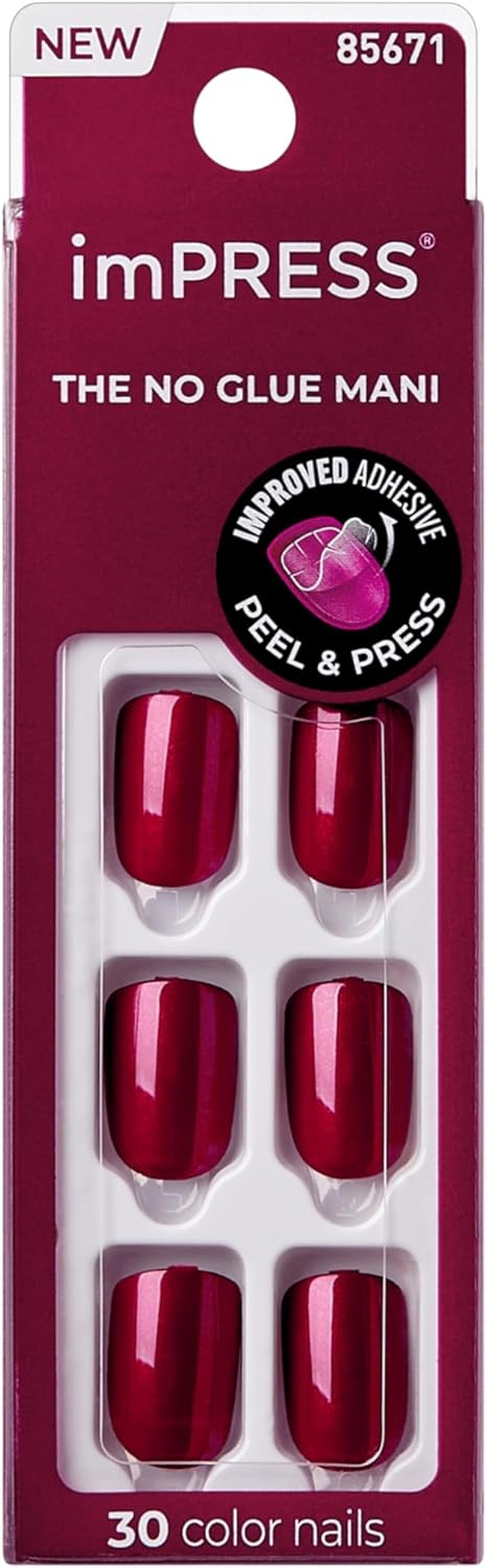 Kiss Impress Press-On-Manicure Nails 30 Count Red Velvet image number 5