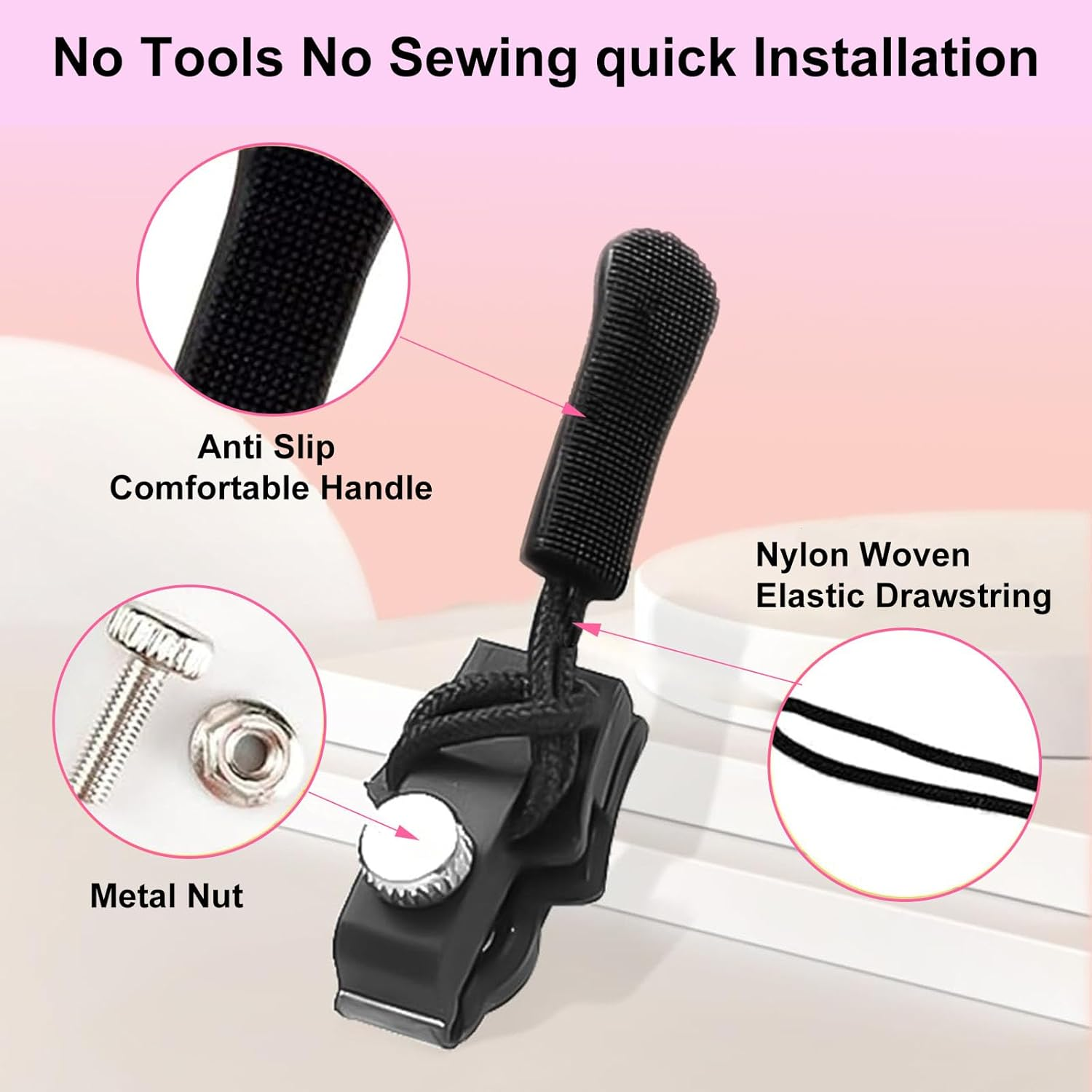 Lyvixora Zipper Repair Kit, 30Pcs Assorted Sizes Zipper Pull, Universal Set Zippers Fixer Zippers Fastener Repair Attachments for Bags/Jackets/Clothing/Shoes/Boots image number 3