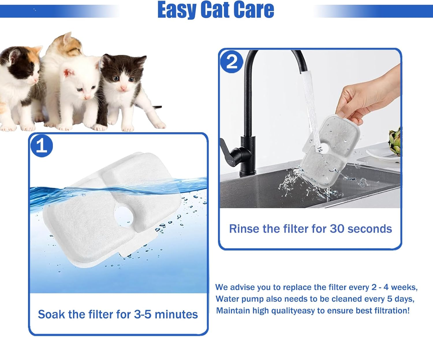 Cat Water Fountain Filter,Pet Fountain Filter Replacement for Pet Fountain,Water Fountain Filters Replacements Fit for Petlibro Dockstream Cat Water Fountain PLWF005/PLWF115/PLWF105 (12 Pack) image number 6