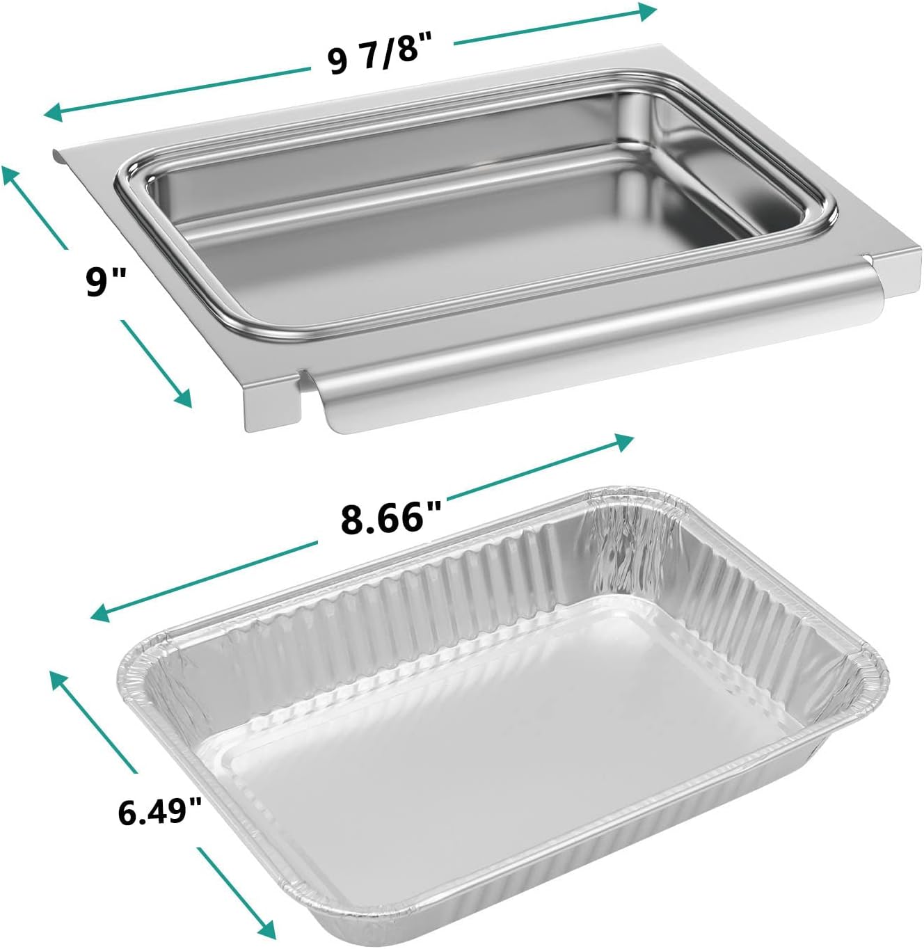 67047 Catch Pan Holder with Aluminum Drip Pans for Weber Spirit I&II 200/300 Series, Drip Tray for Genesis II LX200/300 Series Catcher Pan for Weber Replacement for Weber 67047 83156 6415 image number 2