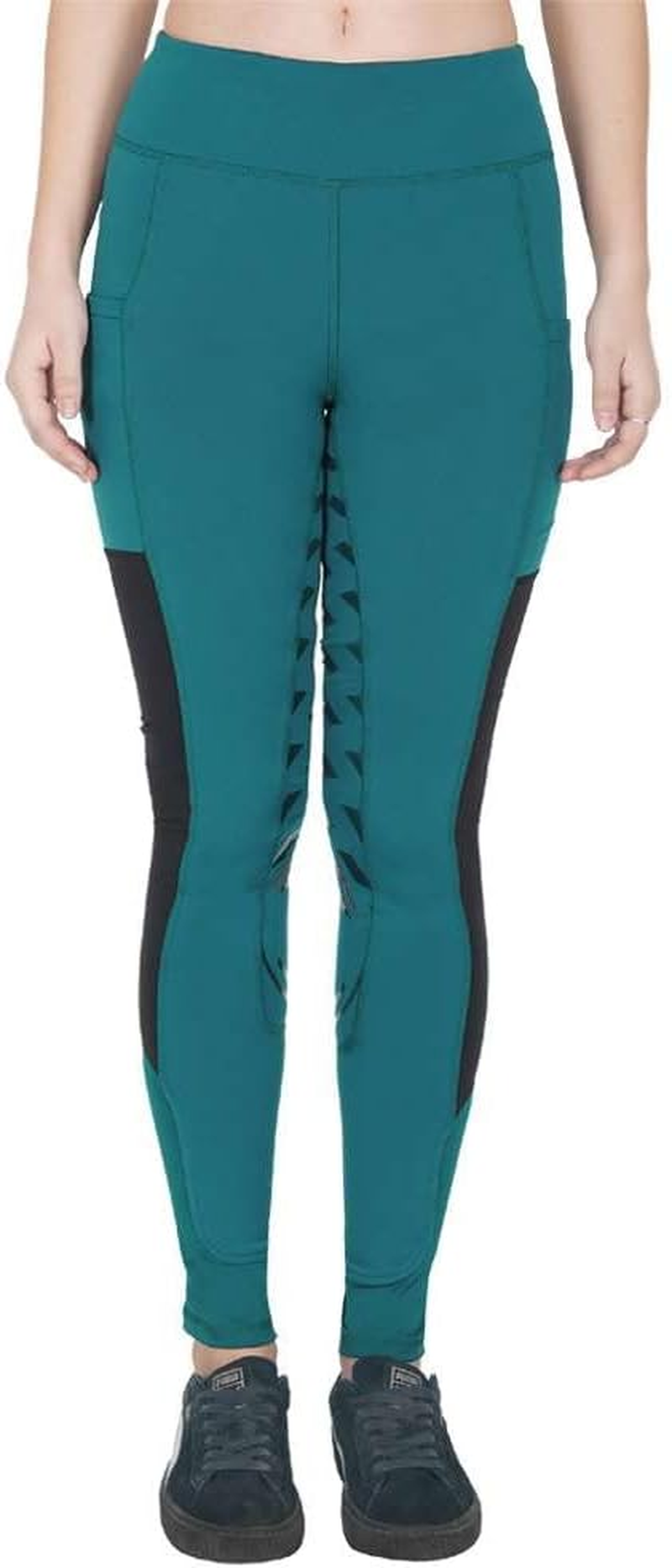 Women'S Horse Riding Silicone Pullons Leggings Winter Ladies Leggings Tights Sticky Bum Riding Pants image number 5