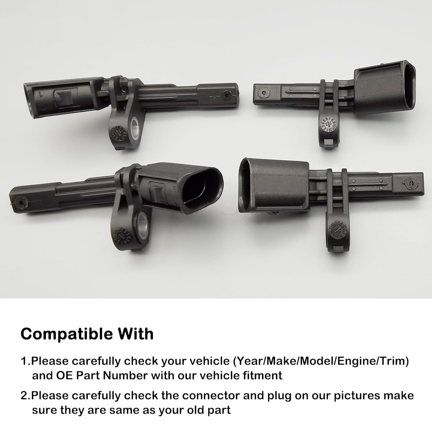 ABS Wheel Speed Sensor - Front Rear Left & Right Location,Compatible with Volkswagen VW Passat Jetta Tiguan Beetle GTI EOS Golf CC, Audi A3 TT 2006-2018,Replaces ALS467 ALS430 Als469,Pack of 4 image number 5