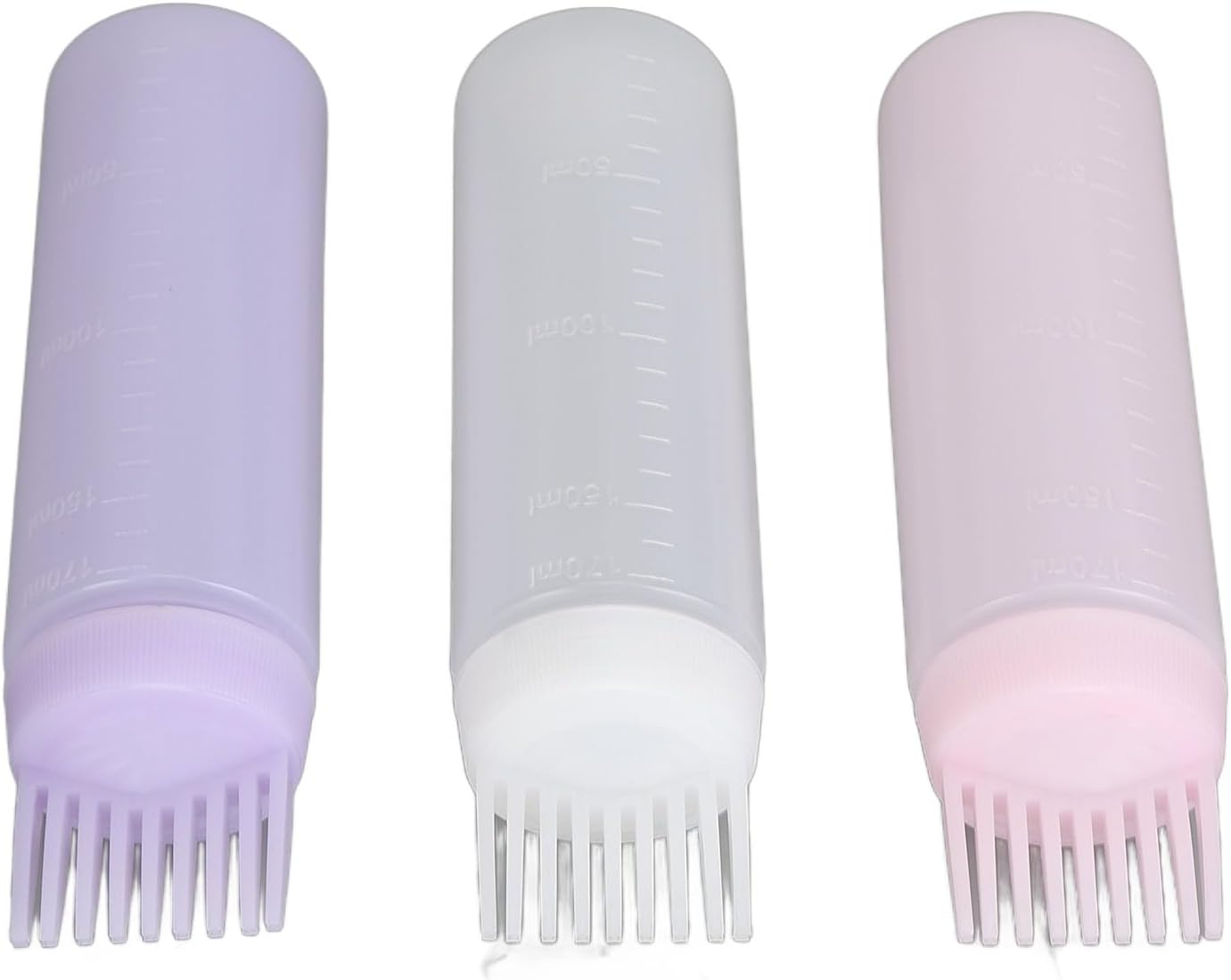 Comb Applicator Bottle Hair Coloring Brush Bottle with Precise Scale Easy to Control Hair Dyeing for Home Barbershop 3 Colors image number 3
