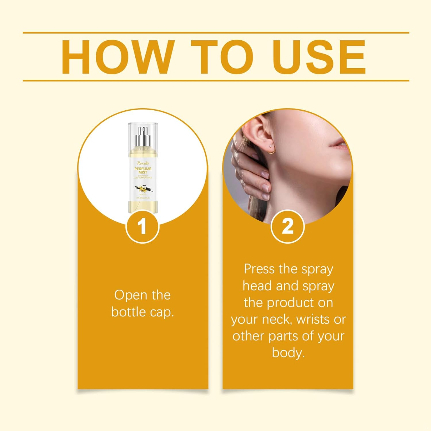 Yhong Vanilla Scented Body Spray for Women Men Unisex 88Ml Perfume Long Lasting up to 24 Hours Fresh Fragrance Non Greasy Formula Yellow One Size image number 6