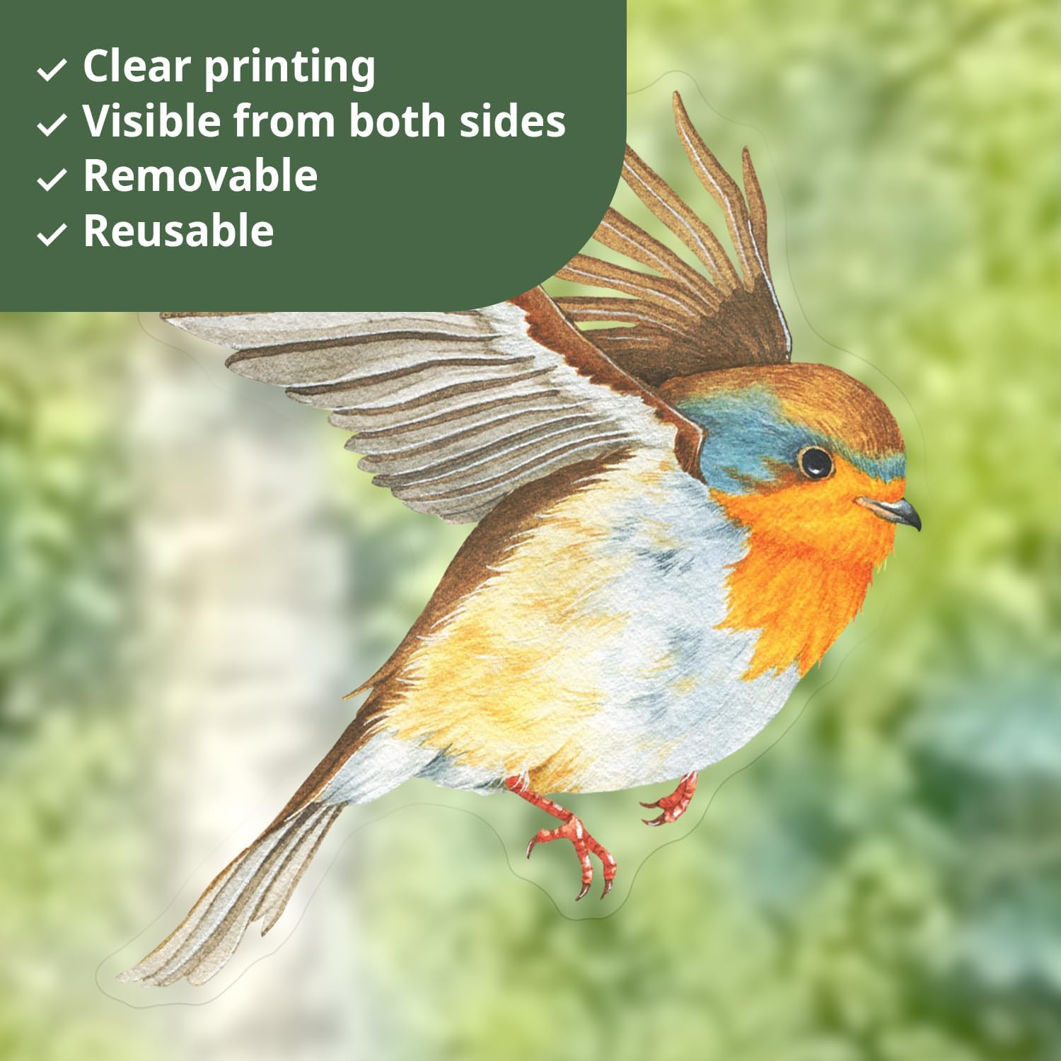 DECOWALL CDS2-9001 Garden Birds Window Clings Stickers Peel and Stick Removable Glass Tint Film Decorations Reuseble Bird Strike Window Decals anti Collision image number 5