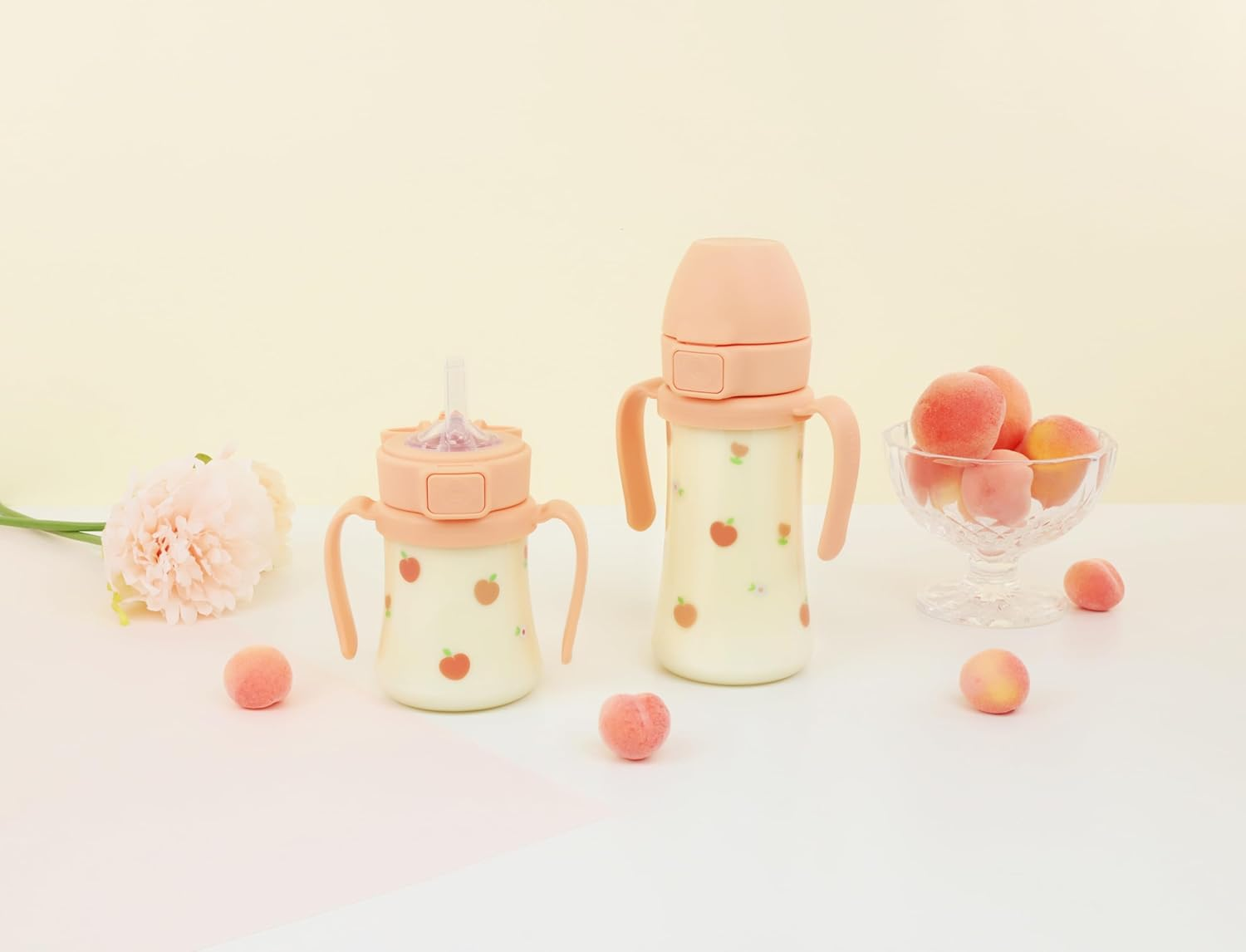 Peach Flower PPSU Straw Cup 200Ml(Rose Coral)