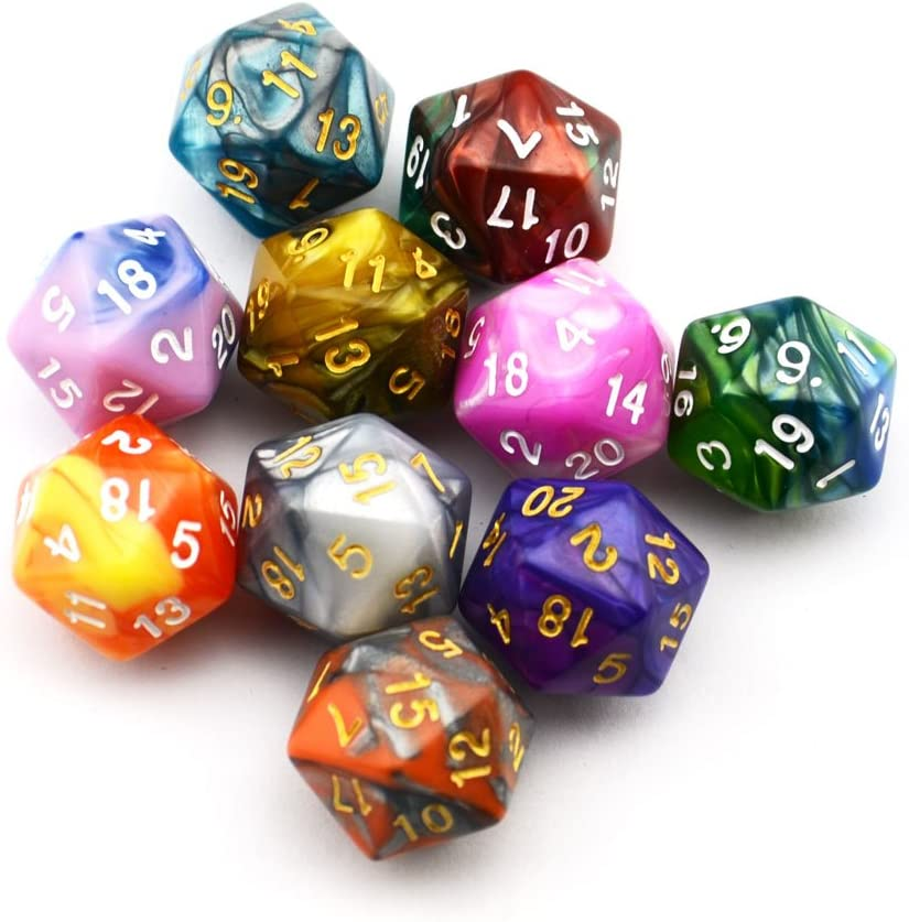 Smartdealspro 10-Pack Two Color 20 Sided Dice D20 Polyhedral Dice for DND RPG MTG Table Games - Color 12 image number 7