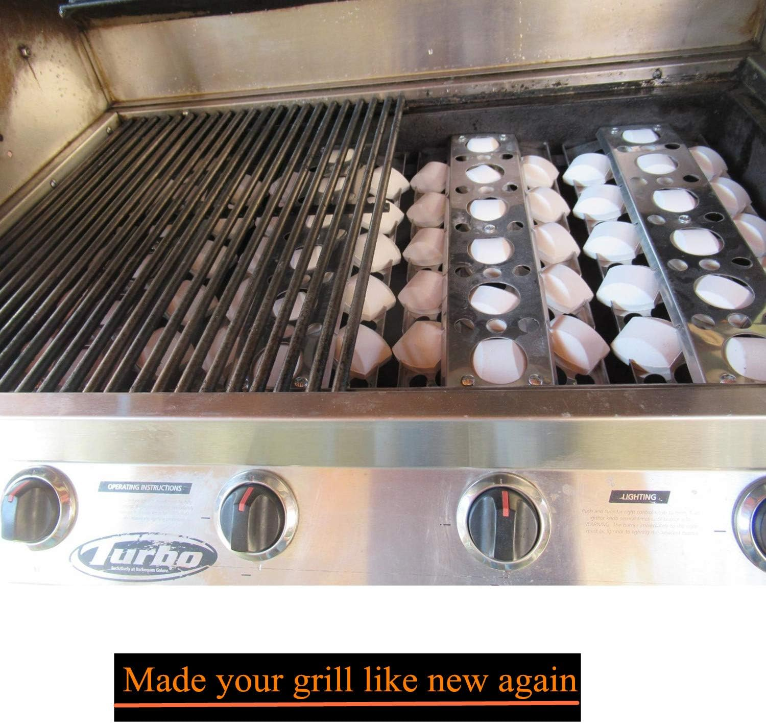 Zljoint (4 Pack) Stainless Steel Heat Plate, Heat Shield, Heat Tent, Burner Cover, Vaporizor Bar, and Flavorizer Bar Replacement for Select Turbo Gas Grill Models (16 1/2 image number 3