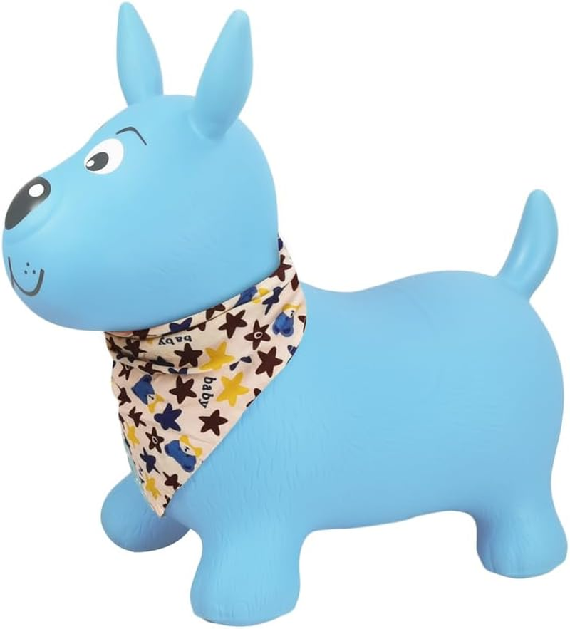 Kaper Kidz Bouncy Rider Ozzie the Blue Heeler &ndash; Inflatable Ride-On Toy for Kids 12 Months+ | Balance & Coordination Bouncing Animal Toy with Hand Pump, Blue image number 3