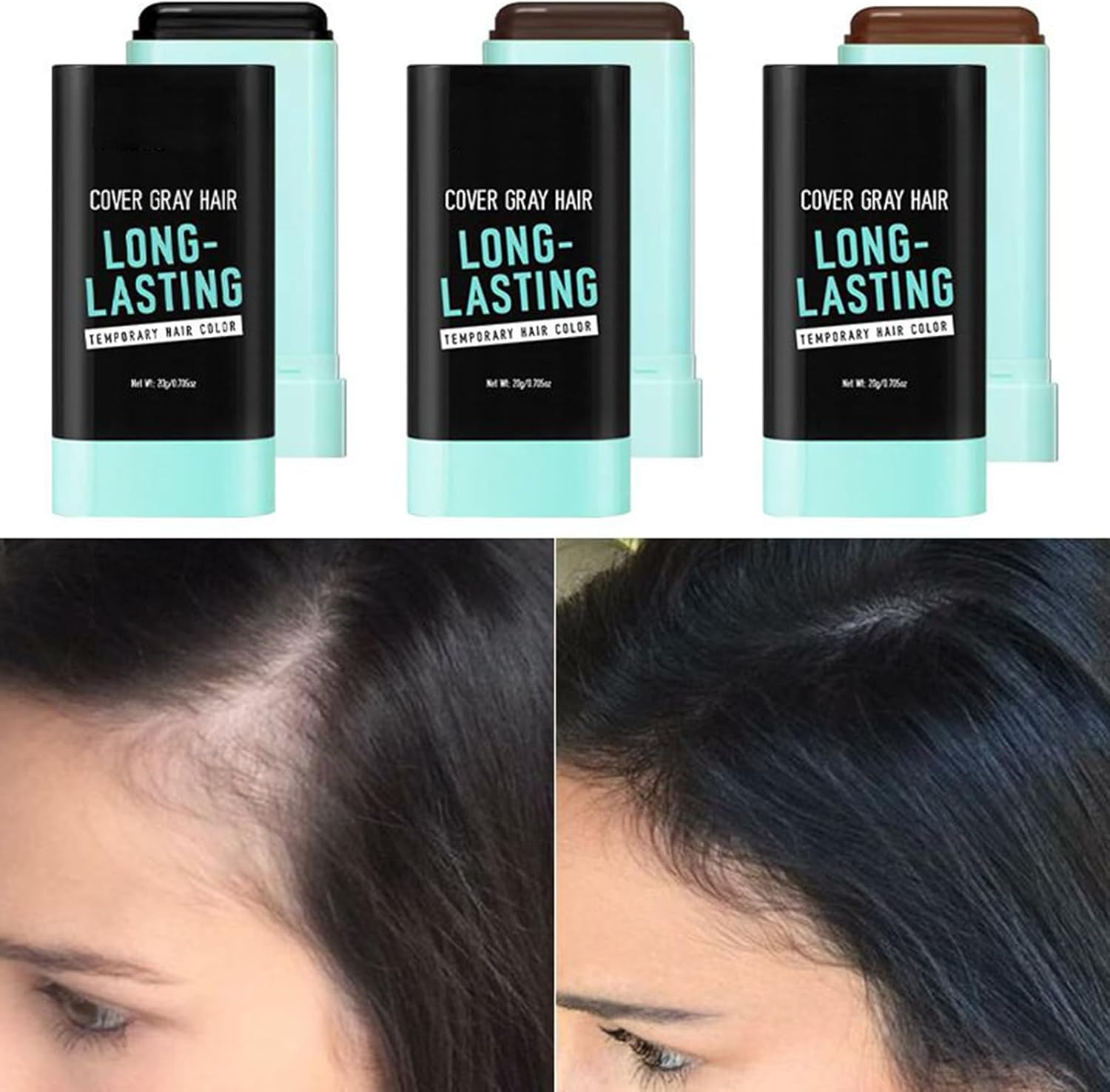 Hair Color Stick | Long-Lasting Hair Dye Stick | Natural Concealer Cover Coloring Comb for Salon Daily Use Bald Scalp Women Men Beard image number 1