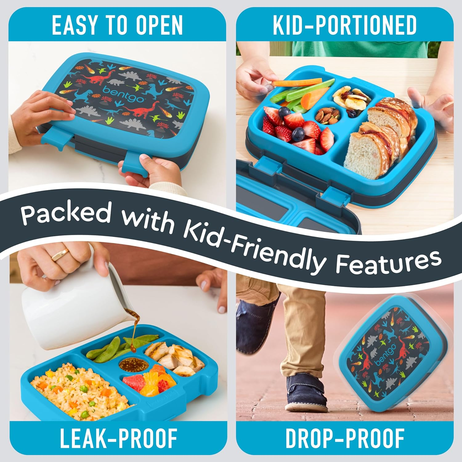 Bentgo Kids Prints Lunch Box - Dinosaurs - Bug Buddies image number 5