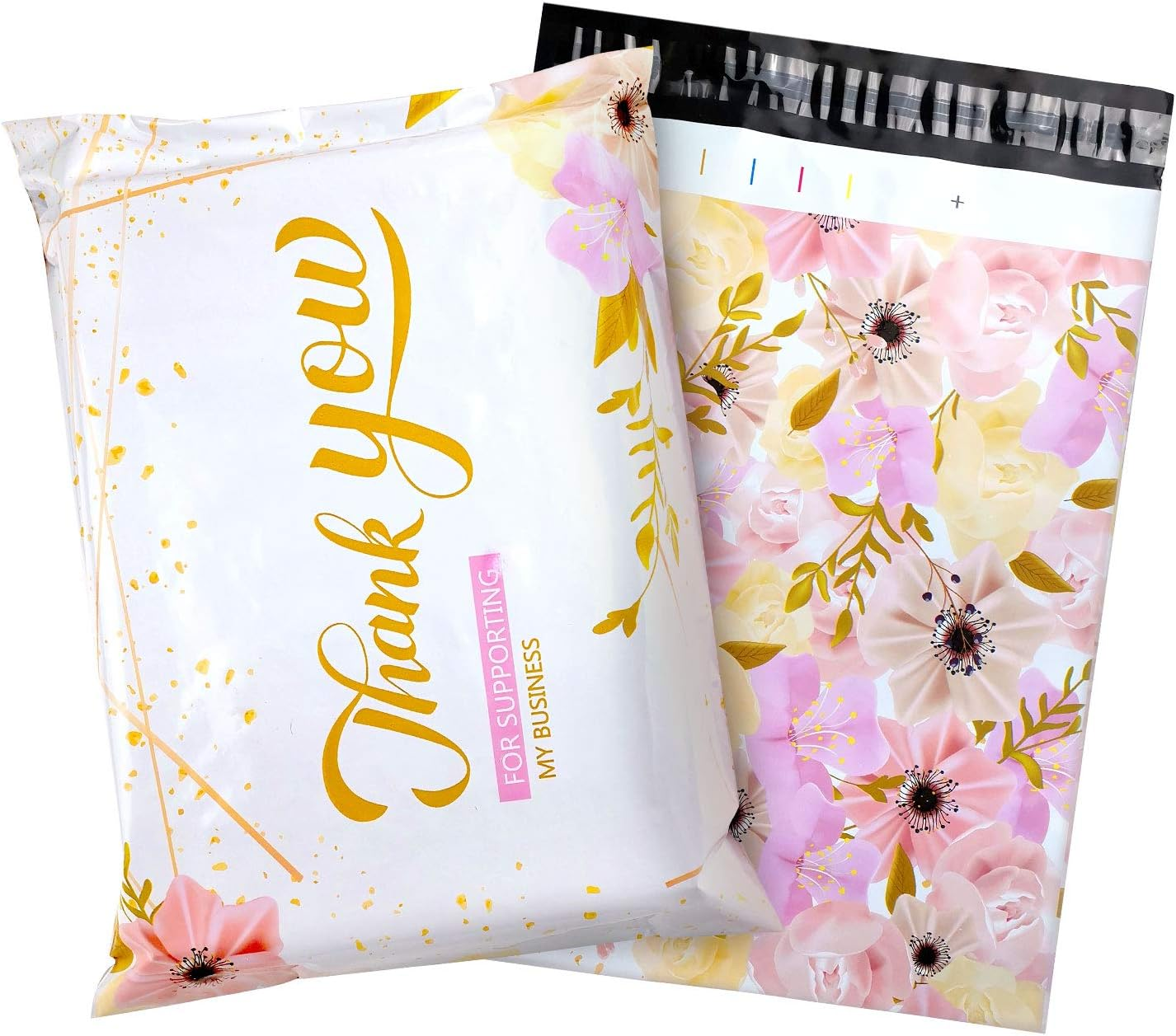 100 Pack Poly Mailers 10X13, Cute Packaging Envelope Mailers Polymailers Packaging for Small Business, Shipping Bags for Clothing Boutique Supplies with Self Seal Strip (Thank You) - Cow image number 5