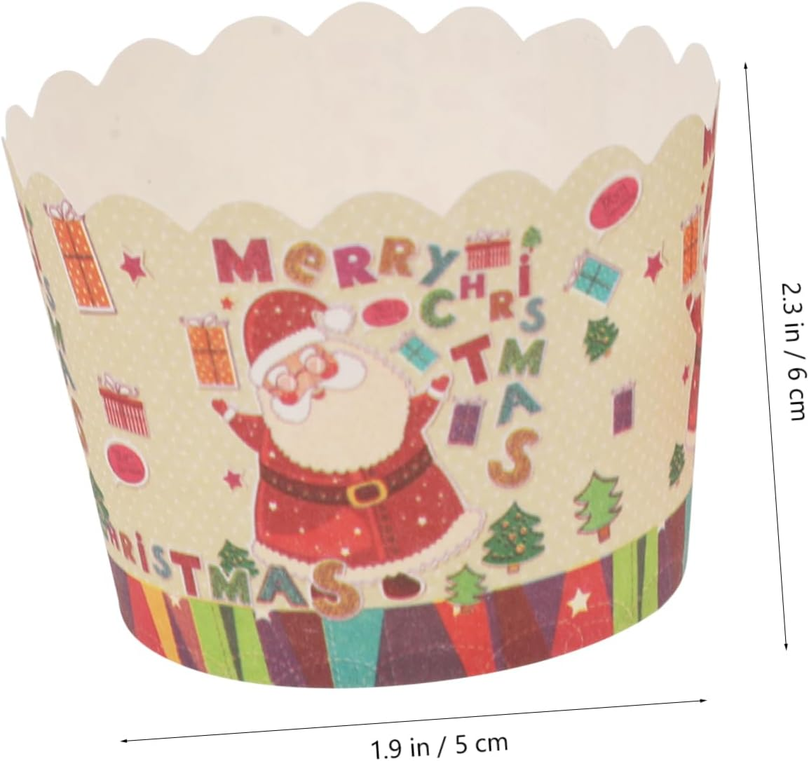 STOBAZA 150Pcs Baking Cup Cake Cup Muffin Non-Stick Assorted for Baking Supply Cake Liners for Christmas Party Random Color image number 4