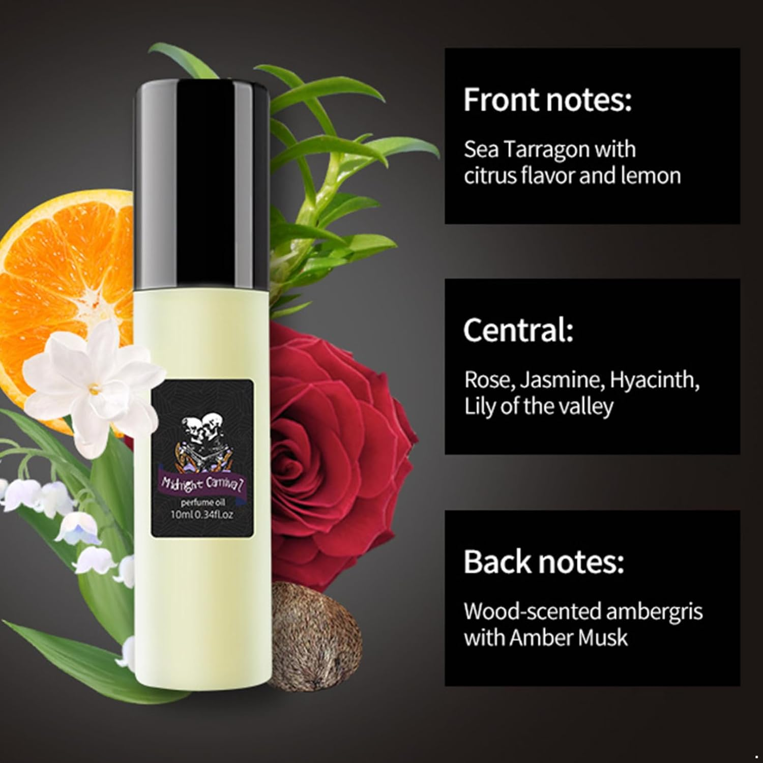 FEESHOW Midnight Pheromone Perfume Oil for Women Men Unisex Long Lasting Fragrance for Night Parties Halloween Dates Black One Size image number 3