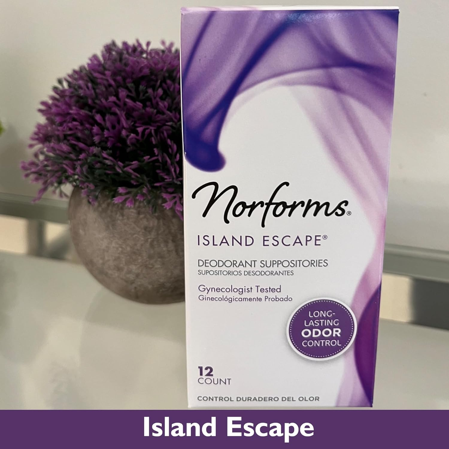 Norforms Feminine Deodorant Suppositories | Long Lasting Odor Control | Island Escape | 12 Count | Pack of 3 image number 6