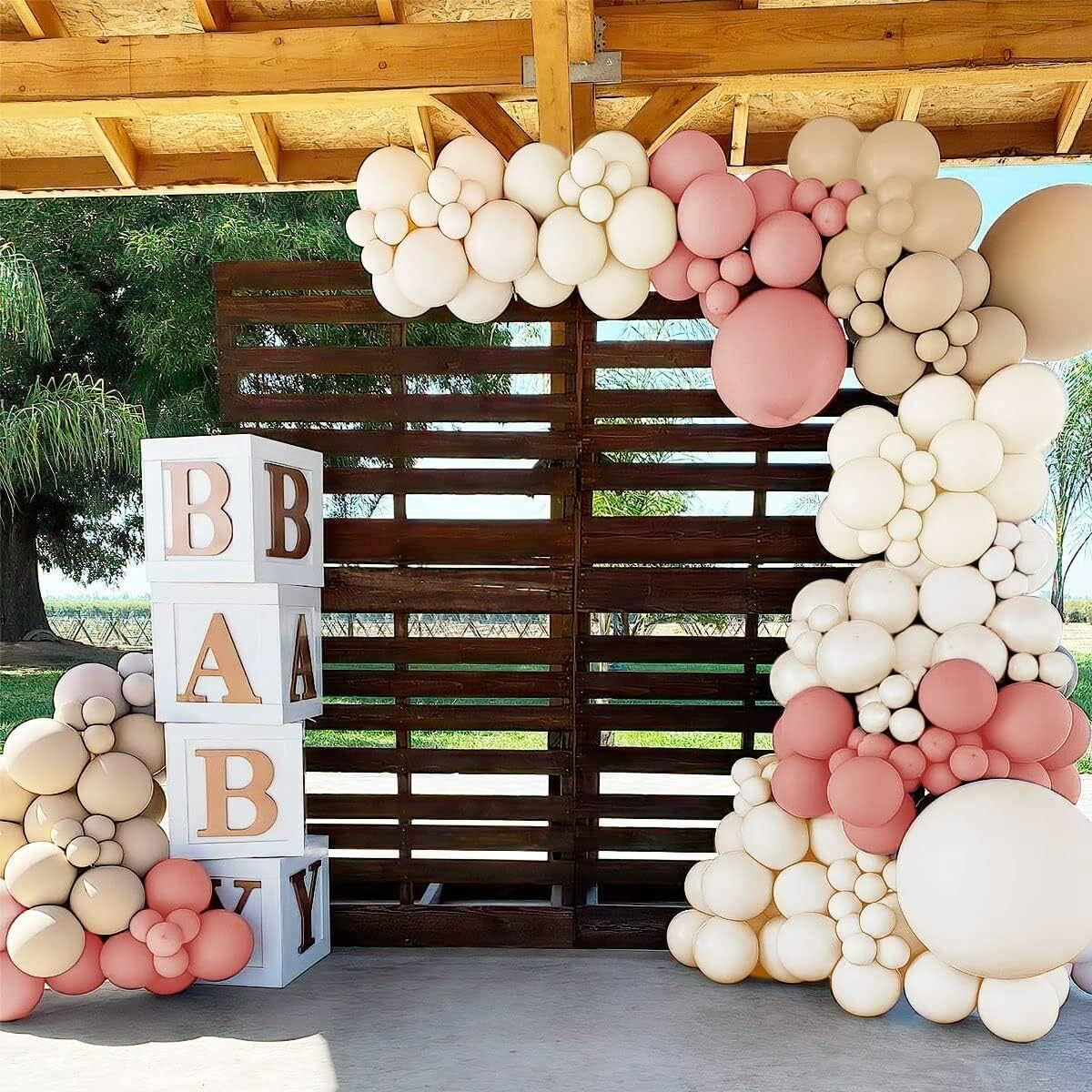 White & Gold Balloon Garland Arch Kit Latex Party Balloons Wedding Birthday Party Decorations (Q31E) - Q31E image number 4