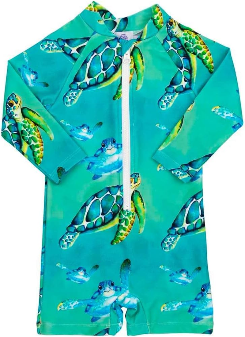 Unisex Long Sleeve Zip Swimmers UPF50+ | Hand-Painted Print | Baby & Kids Swimwear | Australian Brand image number 4