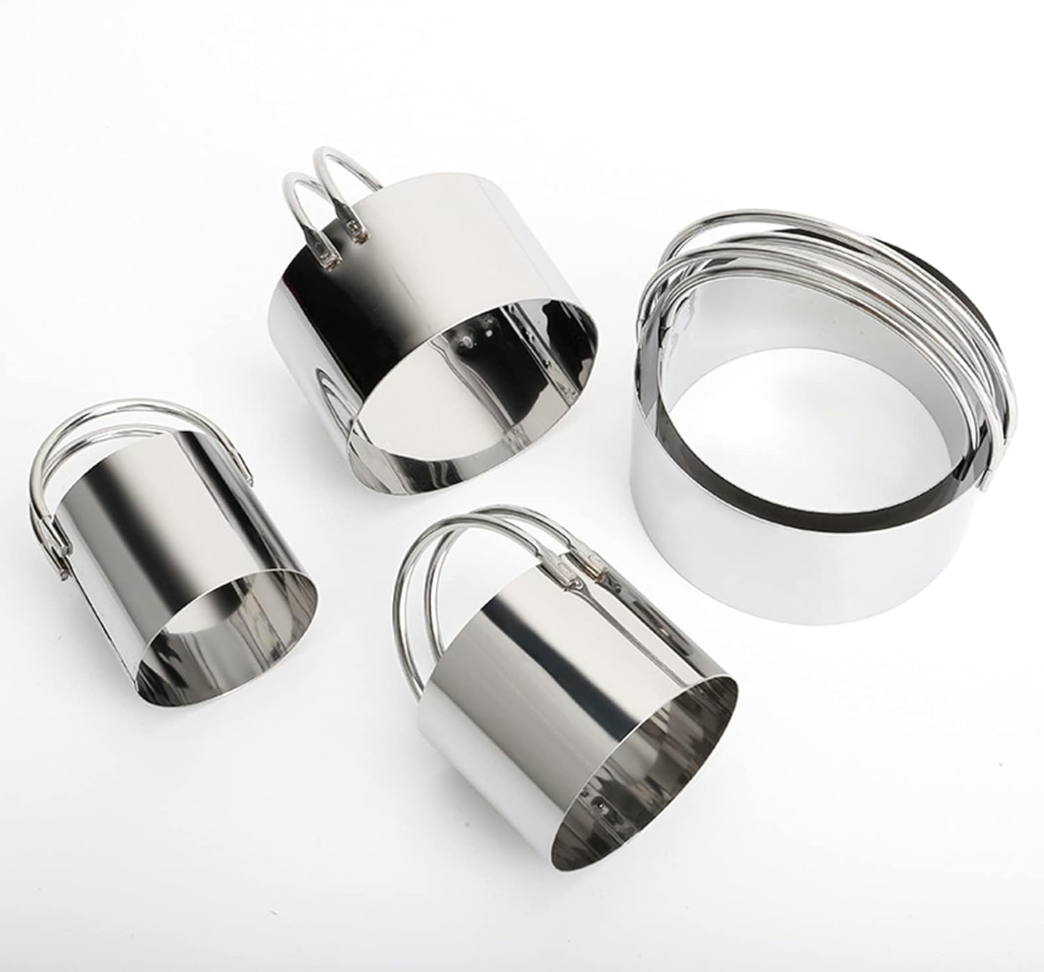 5 Pieces Circle Biscuit Cutter, round Cookies Cutter with Handle, Stainless Steel Circle round Cookie Biscuit Cutters in Graduated Sizes, Professional Baking Dough Tools image number 2