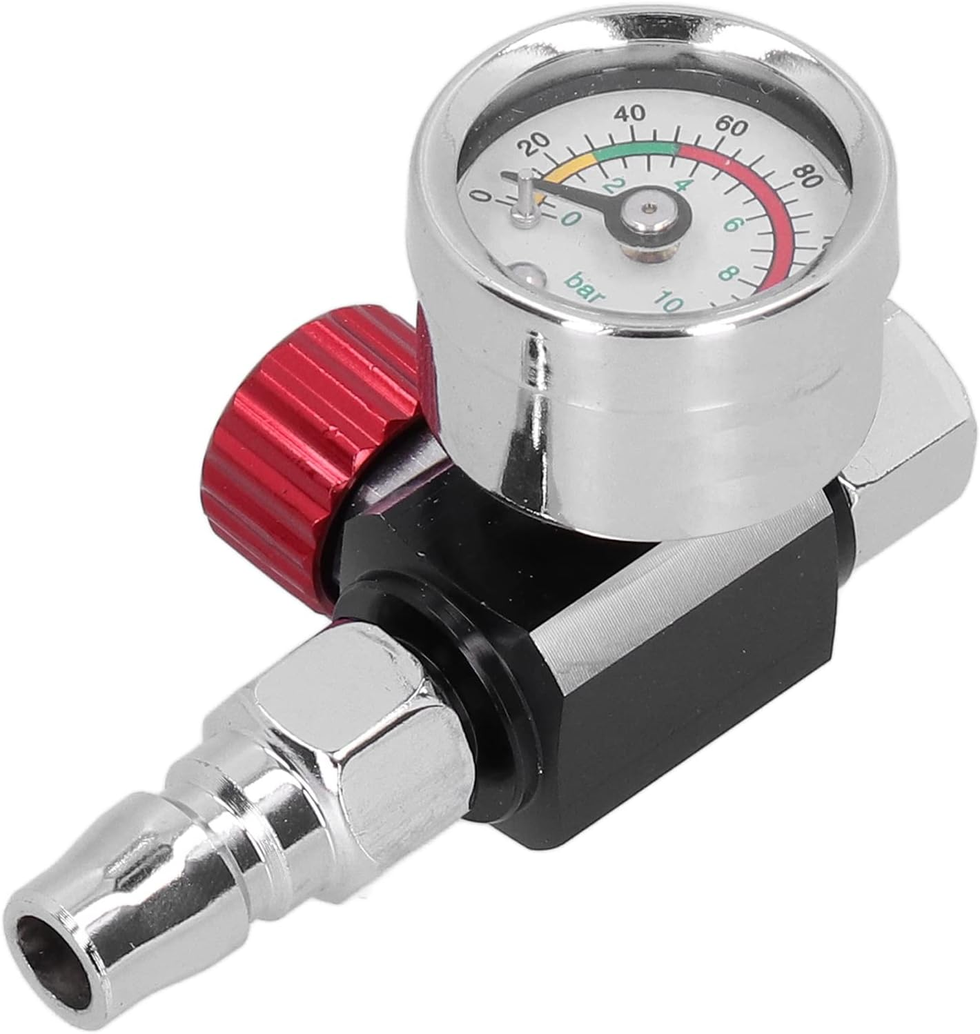 Cryfokt Paint Gun Air Adjusting Regulator, G1/4 Thread, Stainless Steel, Globe Valve, Paint Guns & Accessories, Air Regulator, Silver, Red image number 4