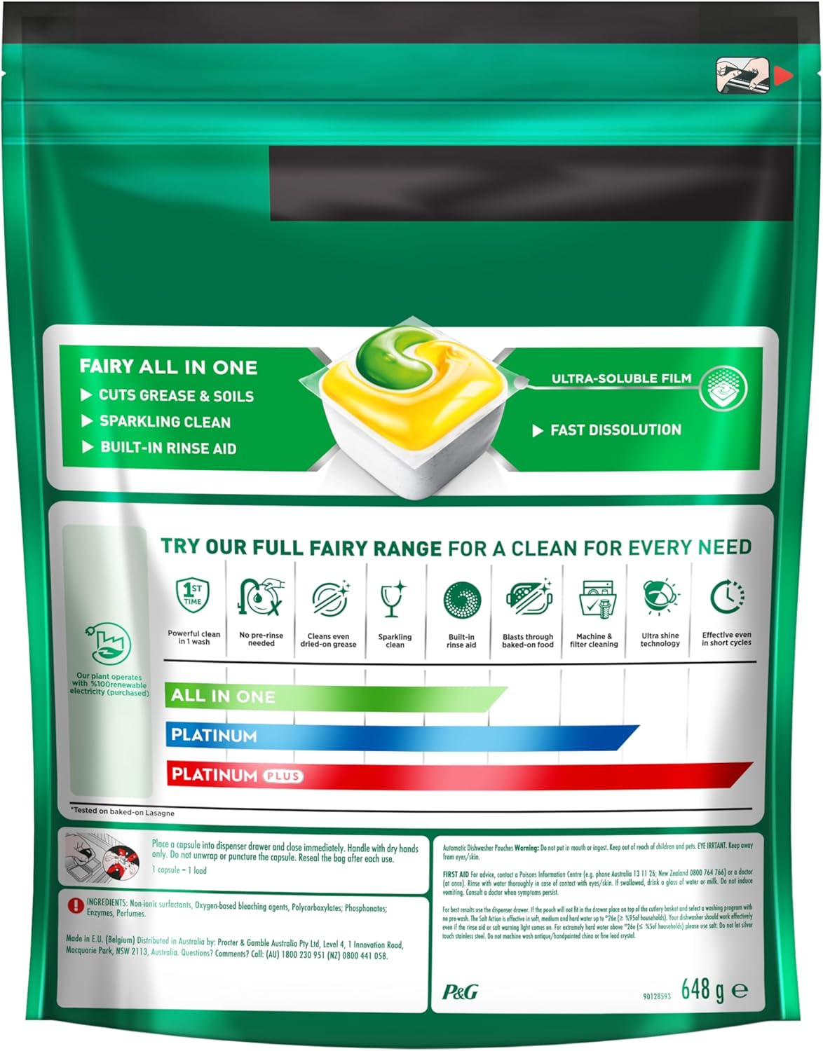 Fairy All in One Lemon Dishwasher Tablets 90 Pack