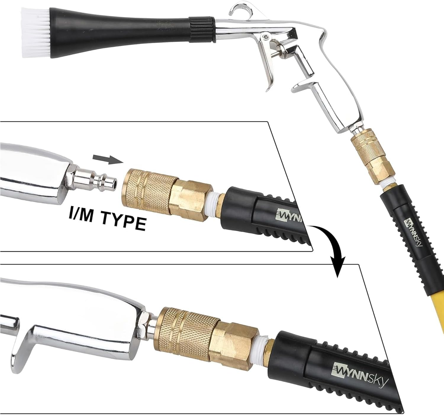 Car Cleaning Gun, High Pressure Air Blow Gun with 2 Set Nozzle, Interior Car Cleaning for Vehicle Upholstery Carpet Seat Blowing Function