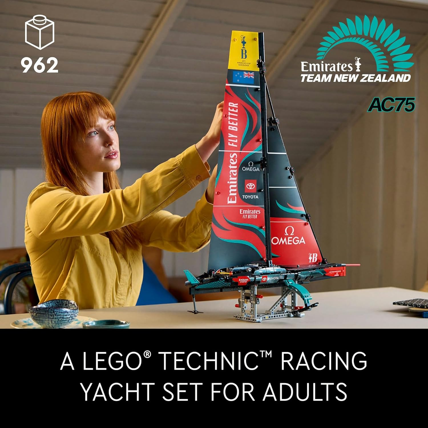 LEGO&reg; Technic Emirates Team New Zealand AC75 Yacht 42174 Building Kit, Sailing Boat Set for Adults Who Love to Sail, Build-A-Boat Toy for Fans of Creative and Relaxing Activities image number 3