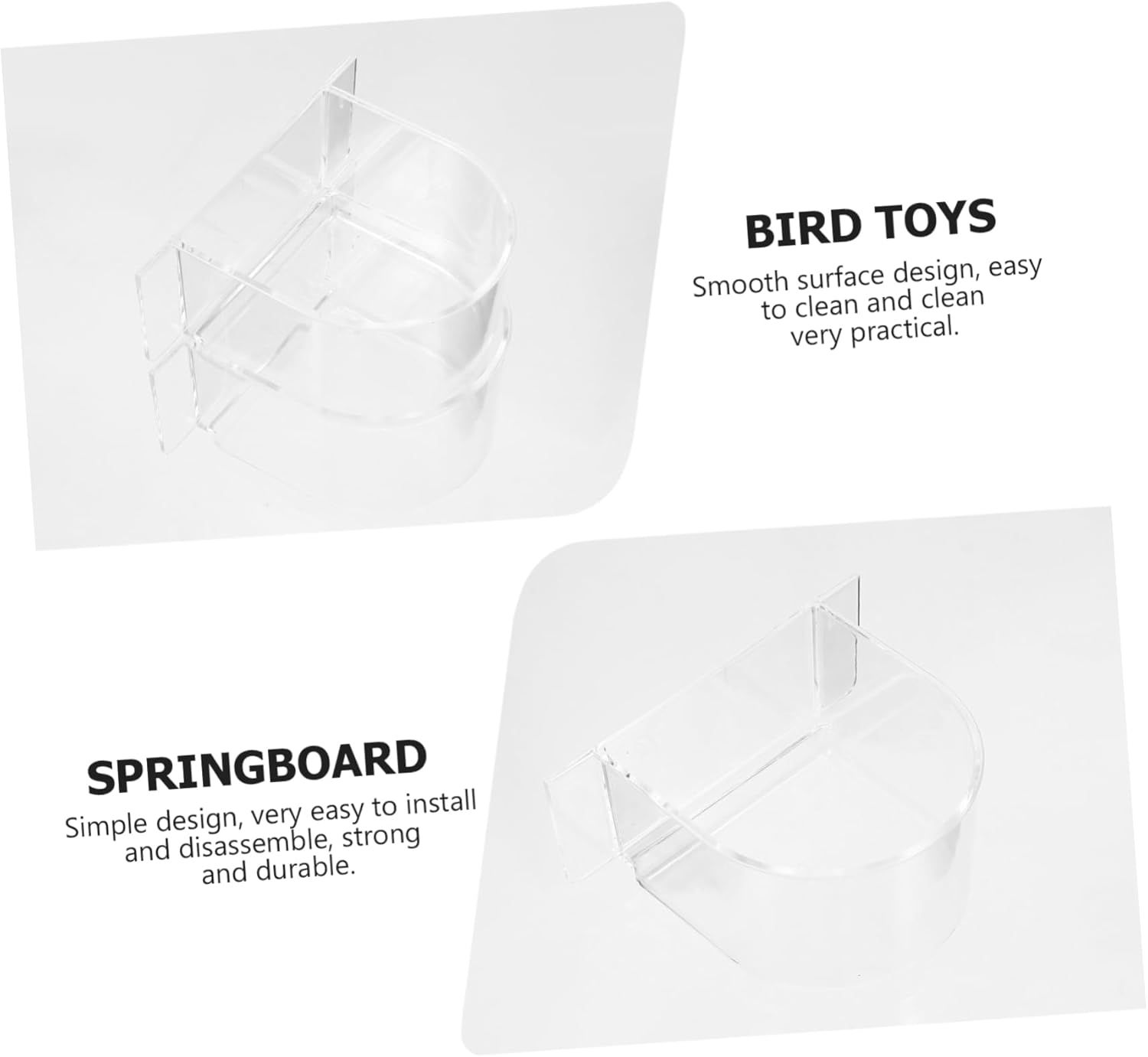 4Pcs Thickened Semicircle Bird Food Bowl Trough Durable Feeder for Parrots and Birds Easy to Clean and Install for Cage Accessories Transparent image number 6