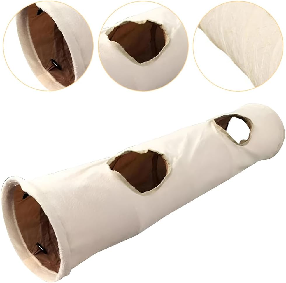 Kitten Tunnel,Cat Tunnel,Collapsible Kitty Interactive Tool,Foldable Cat Tube, for Indoor Cats,Oxford Cloth Warm,Tube- for Cat, Puppy, Rabbit,Let Kitten Experience Self Entertainment