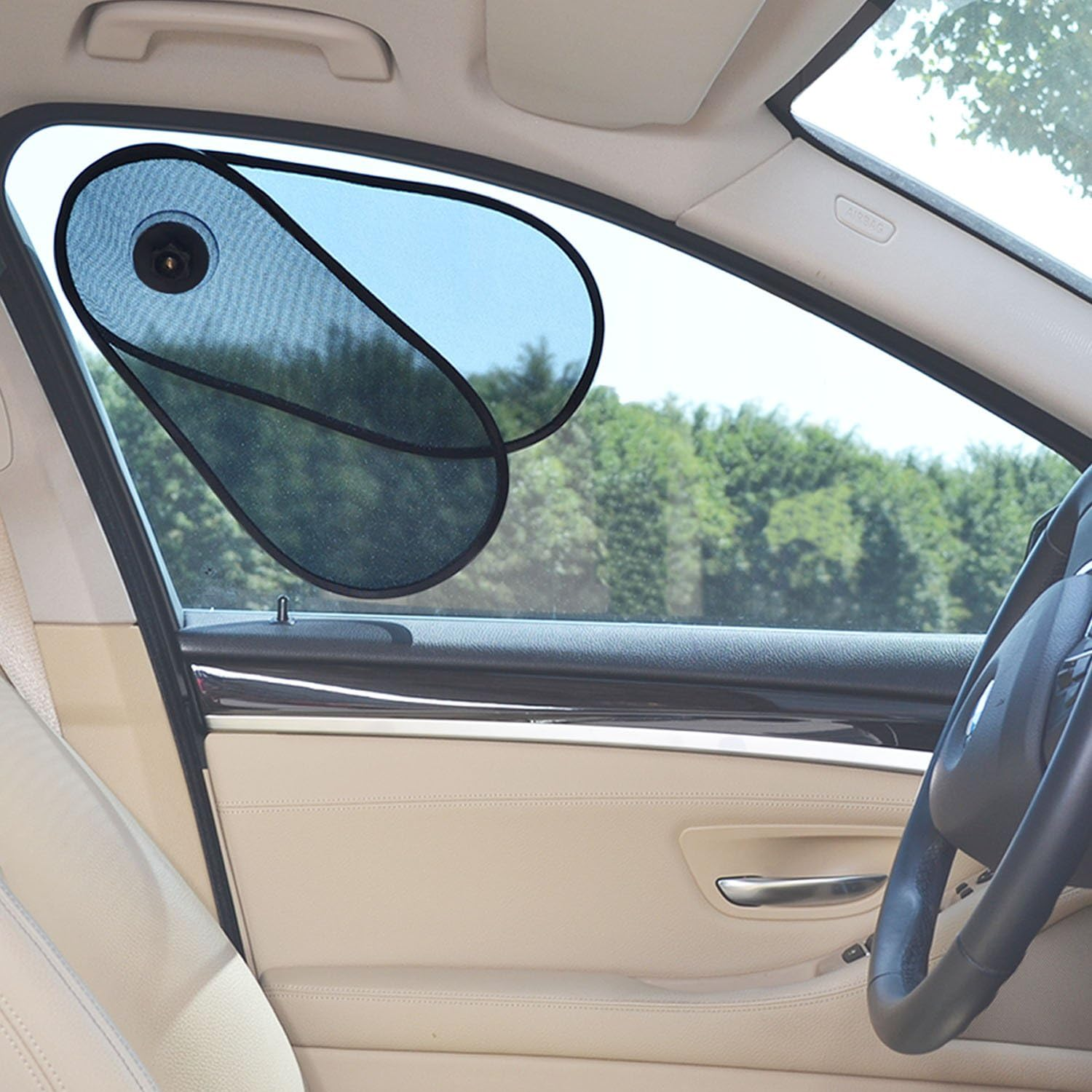 Car Window Sunshade WANPOOL Car Window Sun Shine Blocker, Reduce Glare from Side and Front Window image number 3