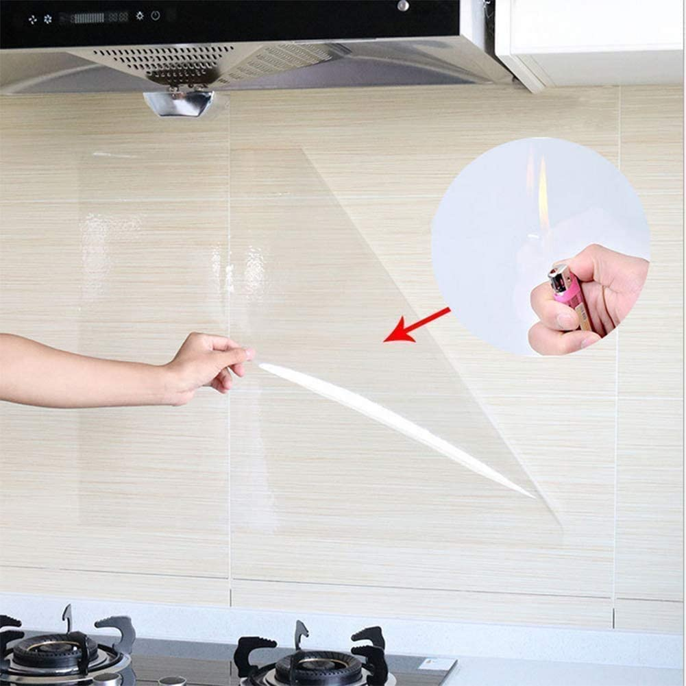 COSNIGHT Clear Wallpaper Kitchen Oil Proof Waterproof Sticker Self Adhesive Vinyl Film High Temperature Resistant Transparent Paper Removable Paper for Cupboard Doors Walls Kitchen 11.8In*118In - Diamond image number 4