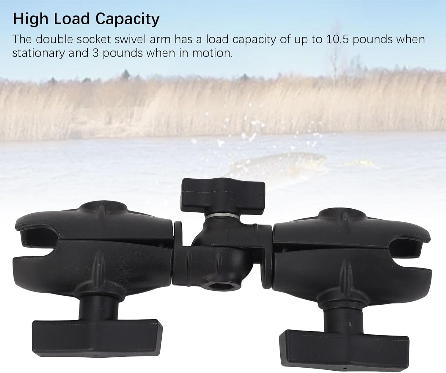 8.1 Double Socket Swivel Ratchet Arm for RAM Mounts C Size 1.5In Ball Components, 10.5Lbs Static Load, 3Lbs Moving Load, 360 Degree Rotation image number 1