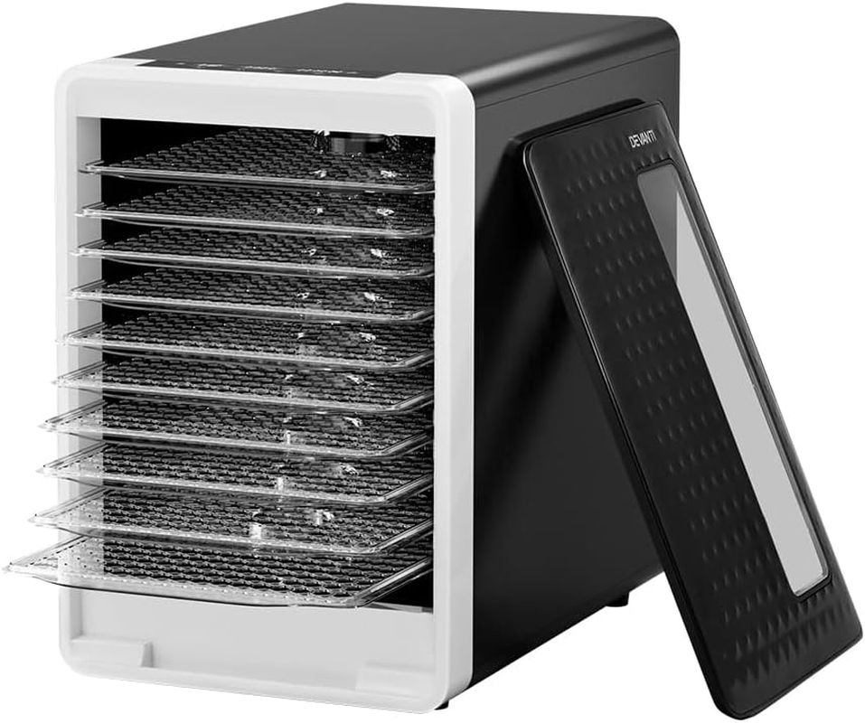 Devanti Food Dehydrator, 10 Detachable Trays 550W Electric Dehydrators Dryer Machine Oven Jerky Yogurt Fruit Maker Home Small Kitchen Appliances, Adjustable LCD Temperature Touch Control Black image number 1