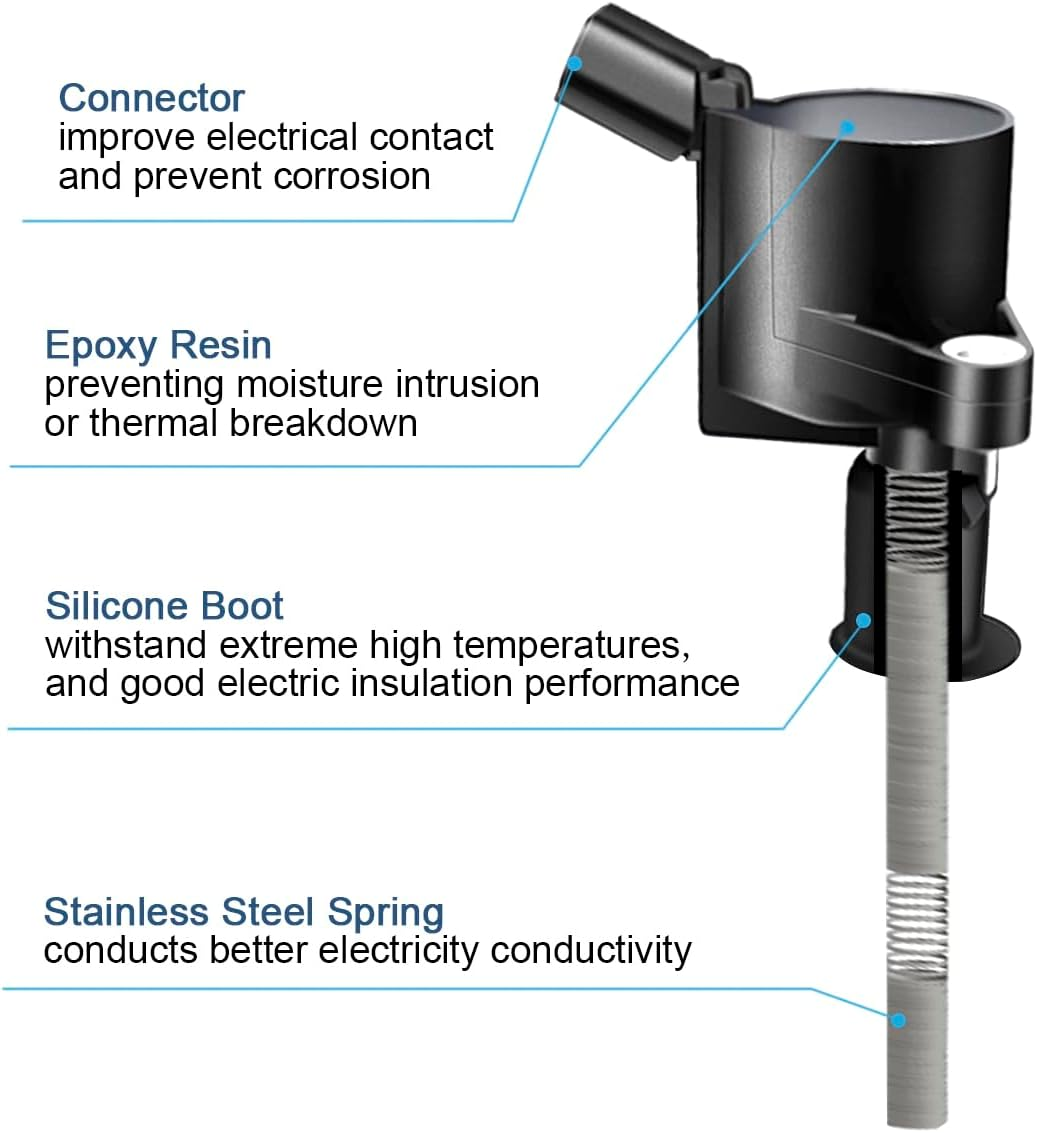 MAS Set of 10 Ignition Coils Pack DG508 & Motorcraft Platinum Spark Plugs SP479 Compatible with Ford E350 E450 F250 F350 F450 F550 Econoline Super Duty F53 6.8L V10 3W7Z-12029-AA AGSF-22W-MX image number 6
