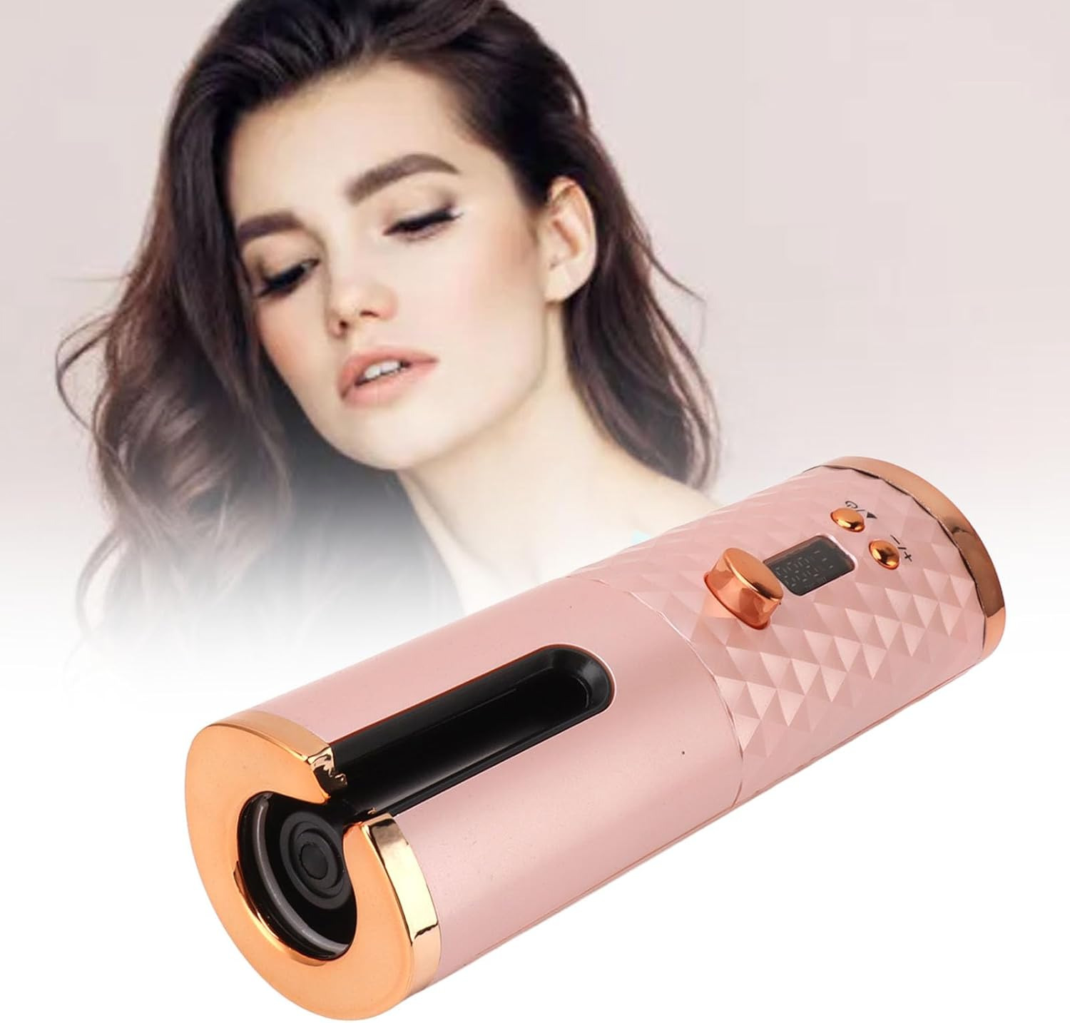 Cordless Hair Curler USB Rechargeable Hair Curling Wand Portable Electric Curling Iron, Automatic Curling Iron, Digital Display for Hair Styling, Fast Heating Hair Styling Tool image number 5