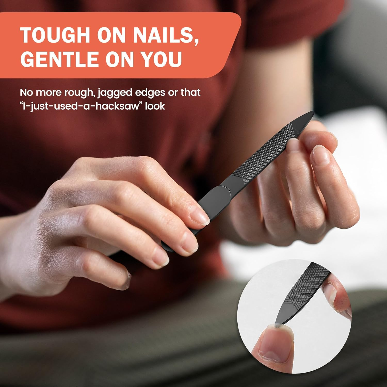 BEZOX Nail Clippers with Metal Nail File - Curved Head Toe Nails Clipper for Thick Nails for Seniors, Free Rotating Finger Nail Clippers for Adult - Premium Nail Cutters for Fingernails and Toenails image number 3