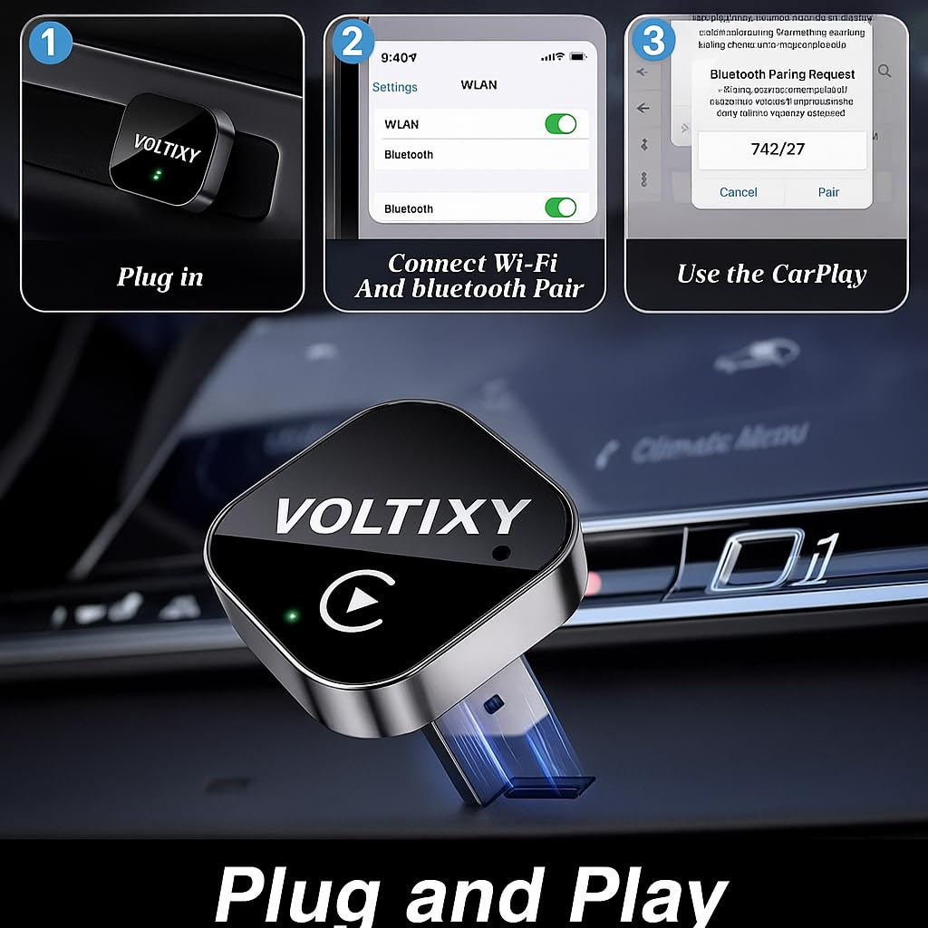 2025 Upgraded Wireless Carplay Adapter& Android Auto Adapter, Mini&Stable Carplay Wireless Dongle for Ios 10 Android 11 image number 3