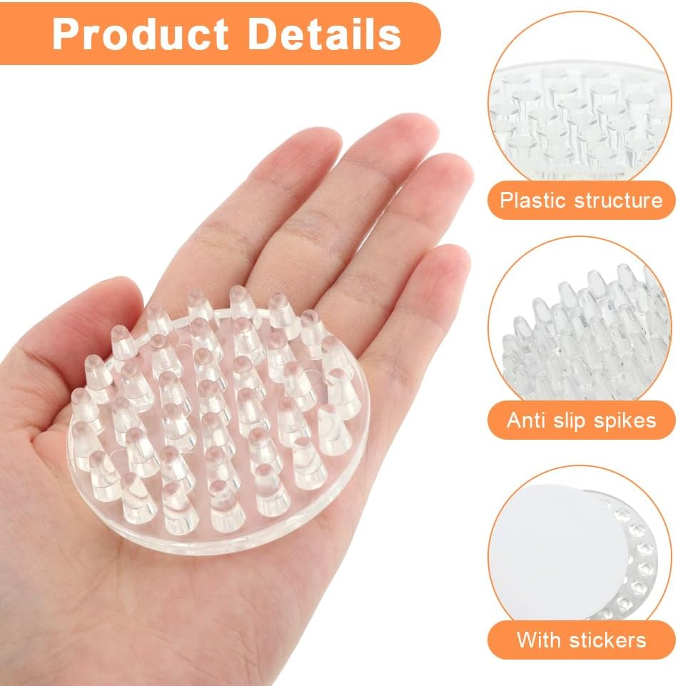 12Pcs Self Stick Carpet Protector Spiked Caster Cups, Furniture Leg Carpet Protectors, anti Slip Pads Comfortable Touch Caster Cup for Sofas/Tables/Chairs(Size:Round, 55Mm) image number 4