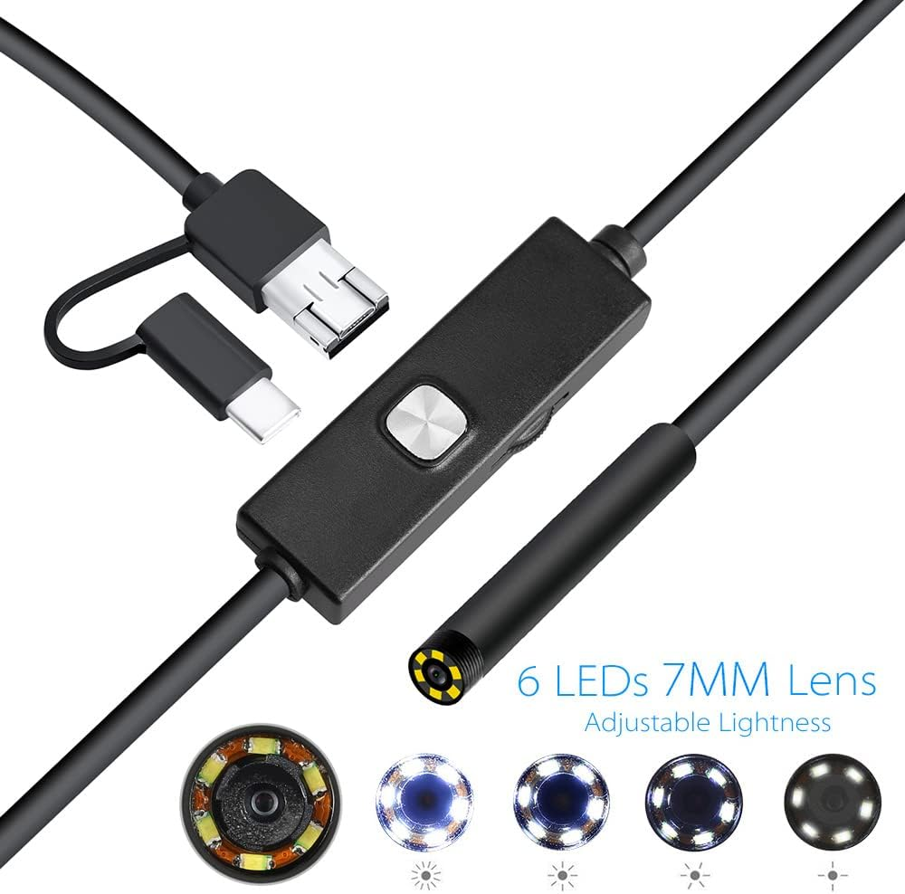 Industrial Endoscope Camera,Endoscope 0.3MP Industrial Endoscope 3 in 1 Endoscope with Adjustable Leds 2 Meters 2 - 5 image number 6