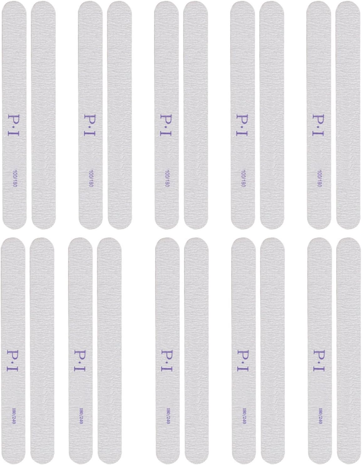 MYGLOAR Set of 10 Professional Nail Files, Nail File Pads, Double Sided 100/180 and 180/240 (4 Grits), Nail Blocks, White Buffing Block, Washable Nail File Double Sided image number 4