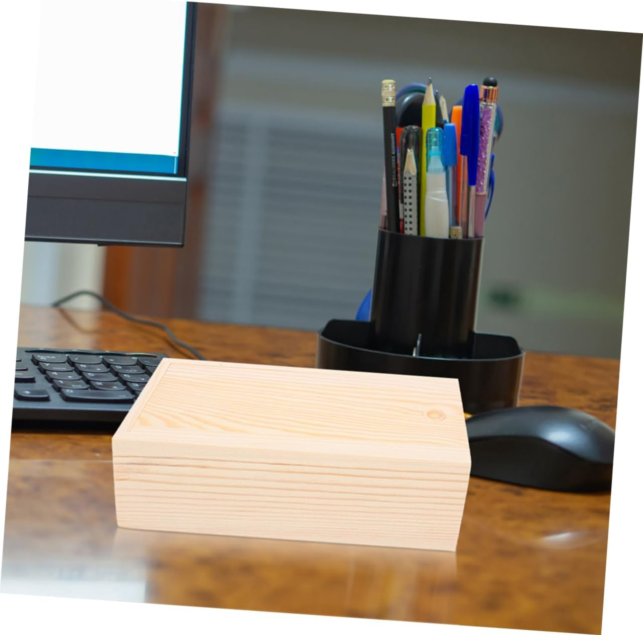 GARIOUANS 2Pcs Small Wooden Box Sliding Lid Pine Wood Pull Box Unfinished Storage for Crafts Project Home Decor image number 3