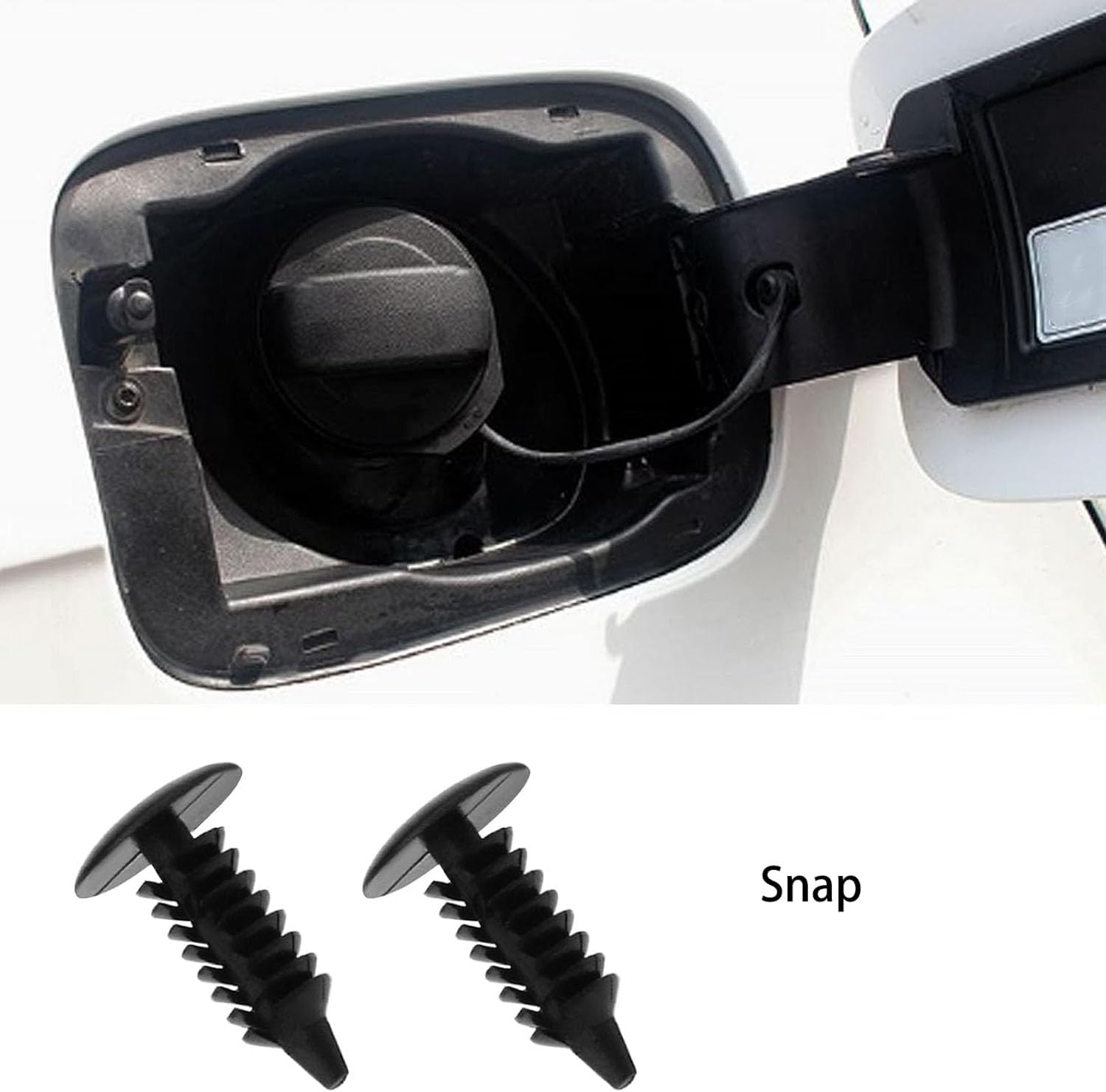 Roczential 2X Car Fuel Tank Cap Replacement Tether Oil Tank Cover Rope Anti-Lost Fuel Tank Cap Line Compatible with Fiat 500 Punto Panda Stilo Ducato Doblo, (Black)