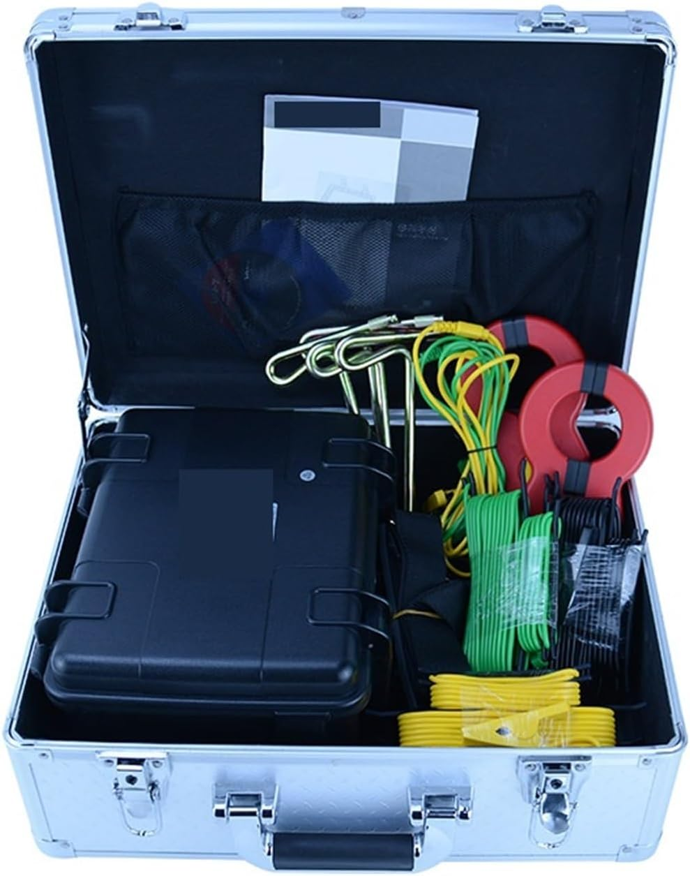 Insulation Tester, Digital Double Clamp Grounding Resistance Tester Large Screen Backlight with Carry Box image number 1