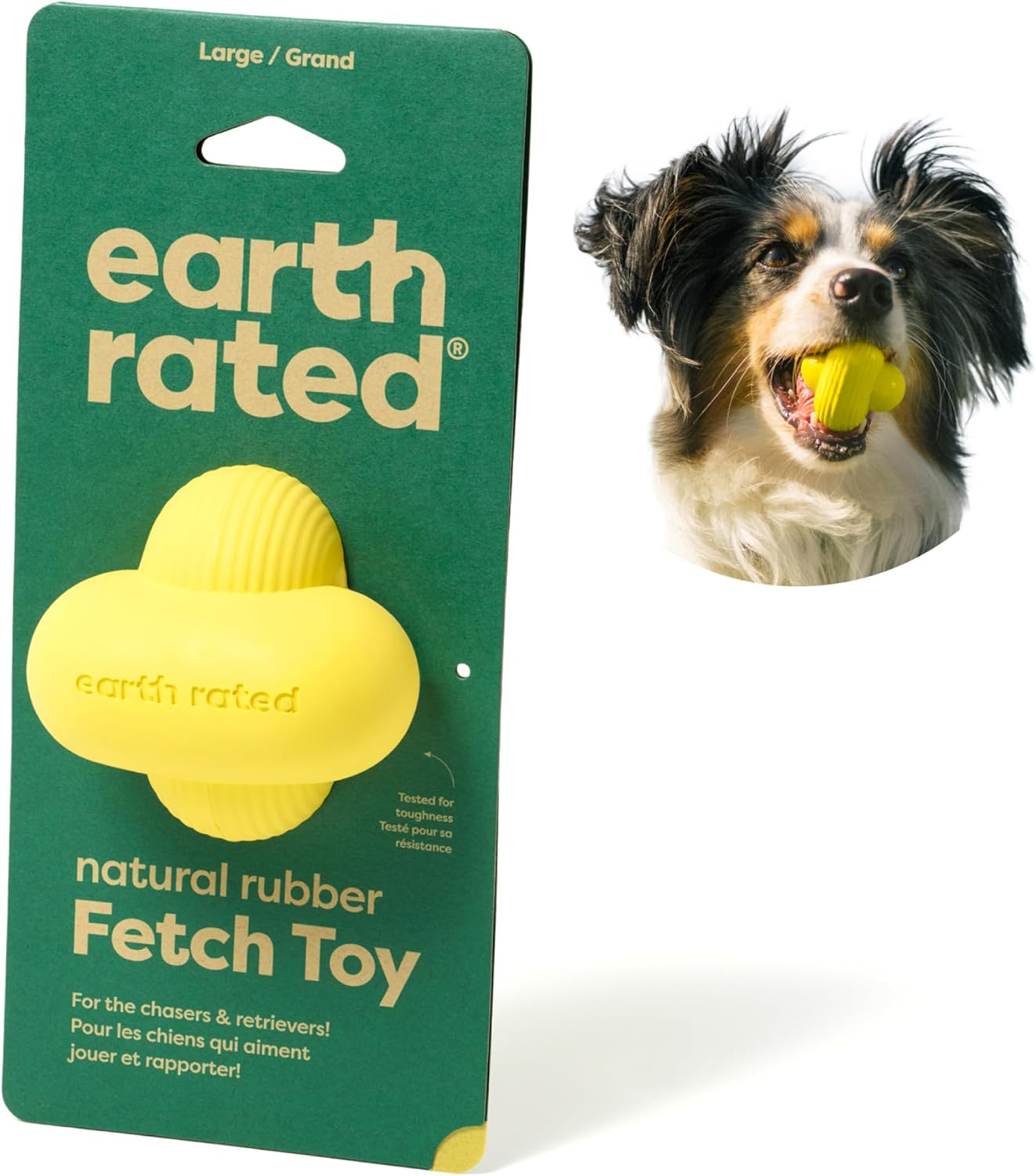 Earth Rated Dog Ball for Small, Medium and Large Dogs, Durable Natural Rubber Fetch Dog Toy, for Indoor and Outdoor Use, Large