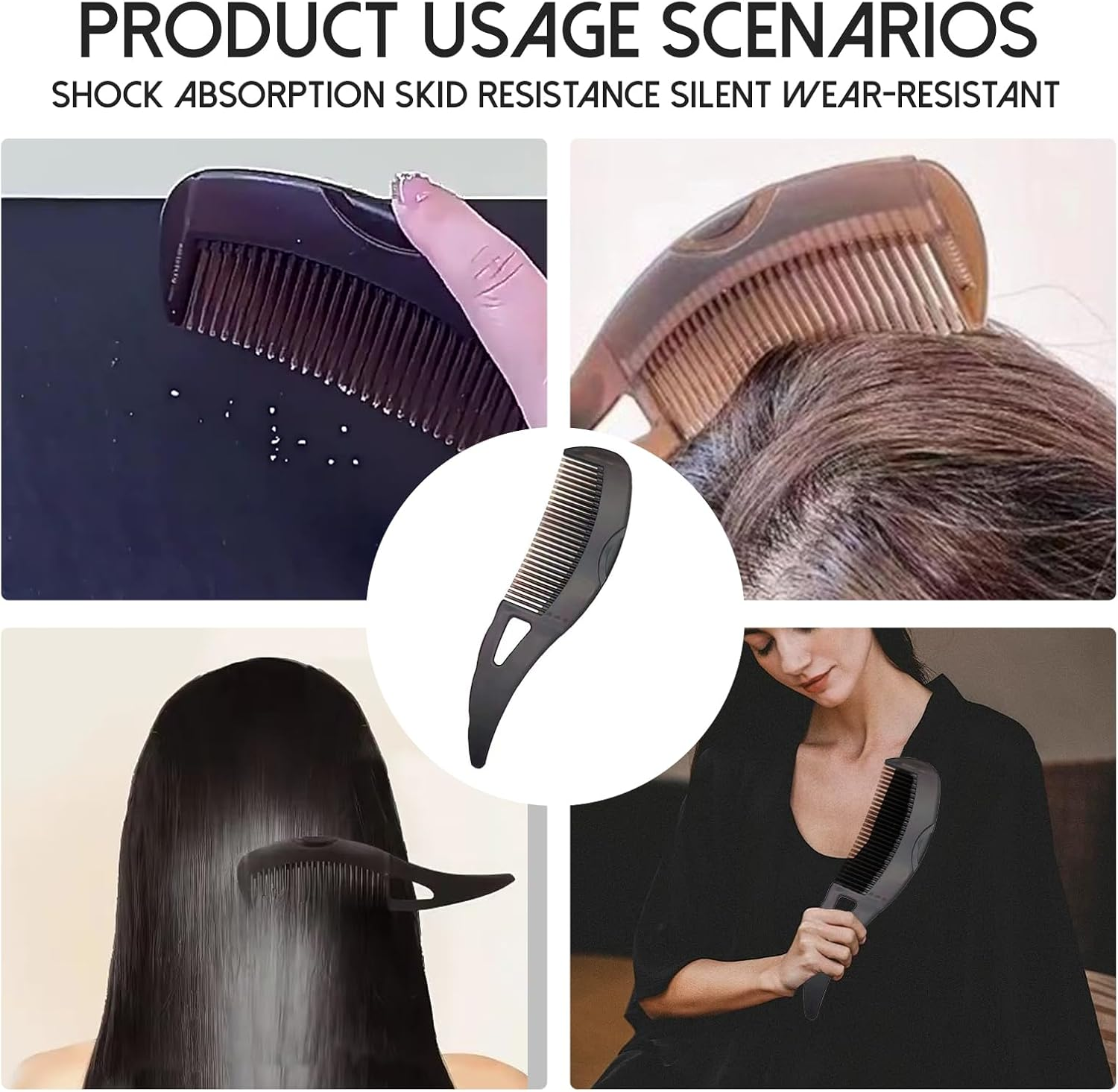 4PCS Hollow Tooth Hairbrush Dandruff Combs, ABS Material, Unique Hollow Design, Multi-Function Handle, Easy to Use, Wide Application Portable Hair Comb